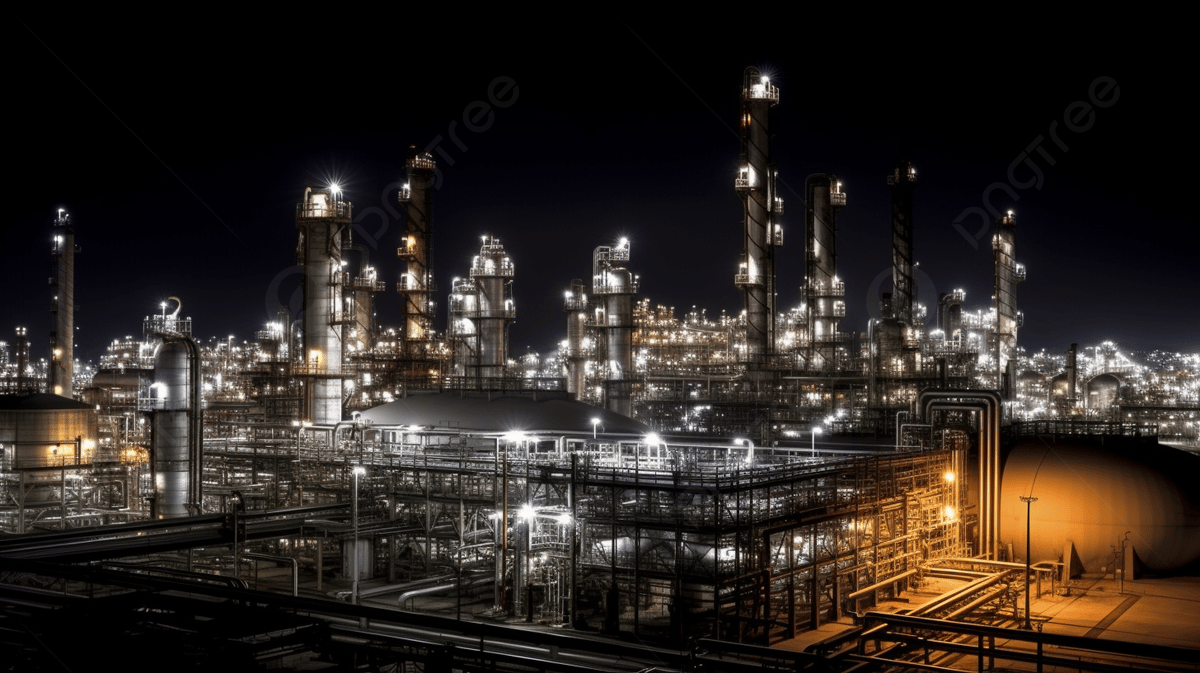 1200x673 Large Oil Refinery Lit Up At Night Photo And Picture For Free Download