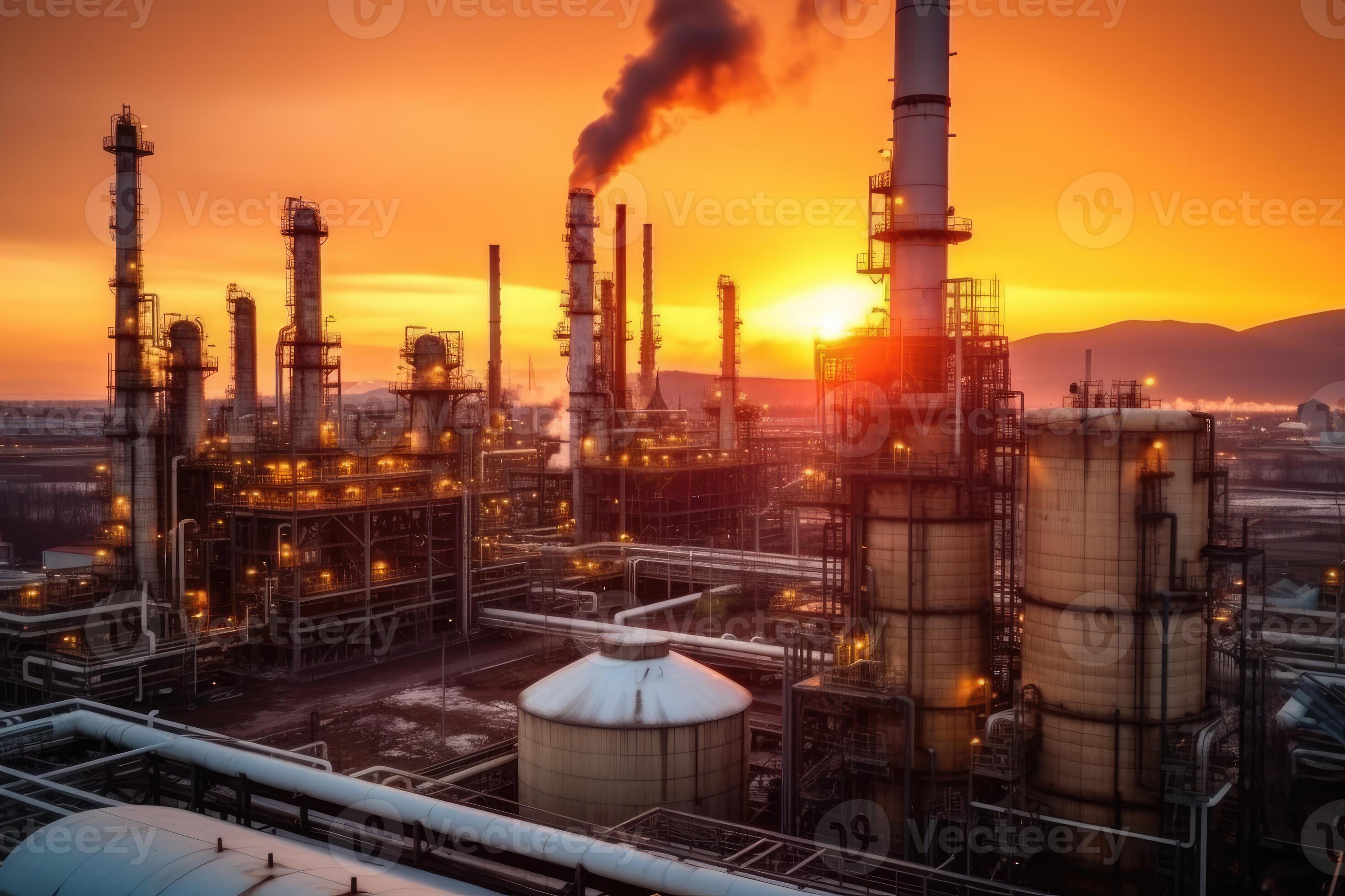 2940x1960 The industrial landscape of an oil refinery plant in the petrochemical industry
