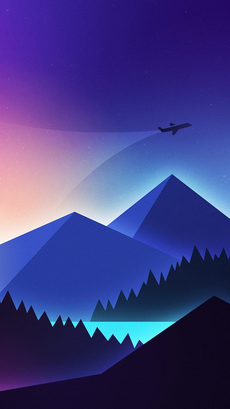 800x1422 Digital art, artwork, minimalism, blue, portrait display, vertical, airplane, HD phone wallpaper