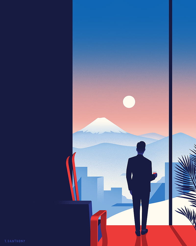 800x1000 Digital art, minimalism, portrait display, artwork, Thomas Danthony, men, mountains, HD phone wallpaper