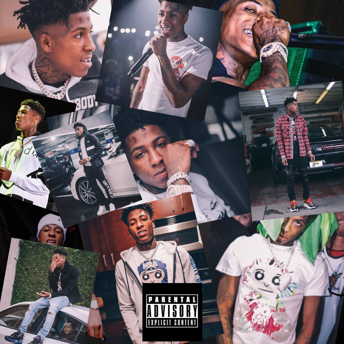 1400x1400 Download 4kt American Rapper Art Collage Wallpaper