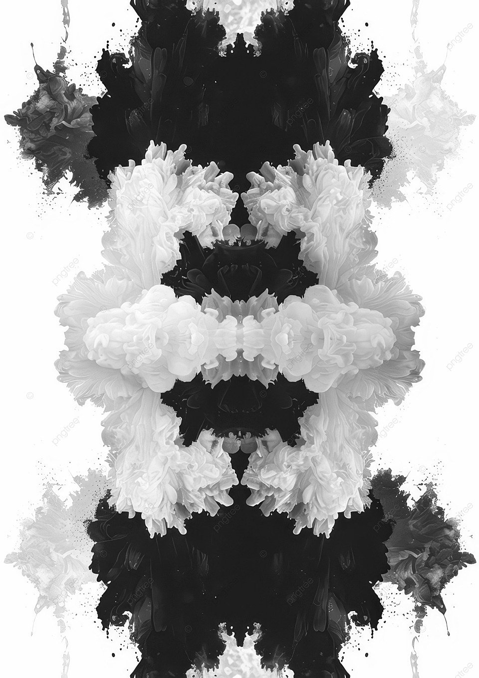 960x1357 Abstract Black And White Ink Blot Resembling Symmetrical Patterns Background Wallpaper Image For Free Download
