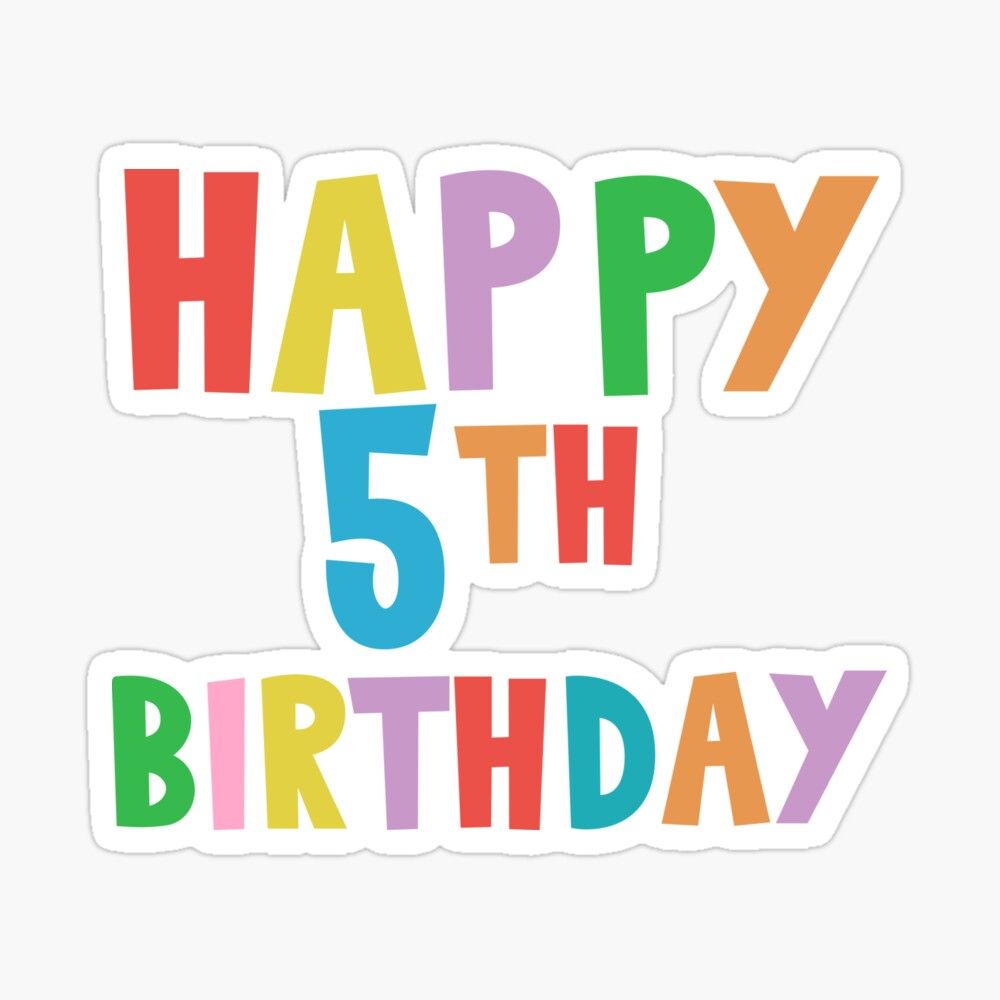 1000x1000 Happy 5th Birthday, Happy fifth Birthday for kids Art Print