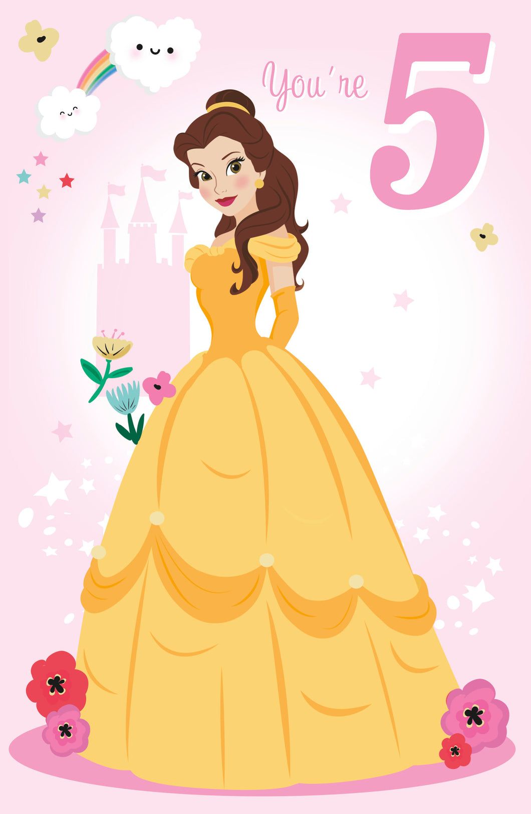 1060x1623 Disney Princess 5th Birthday Card