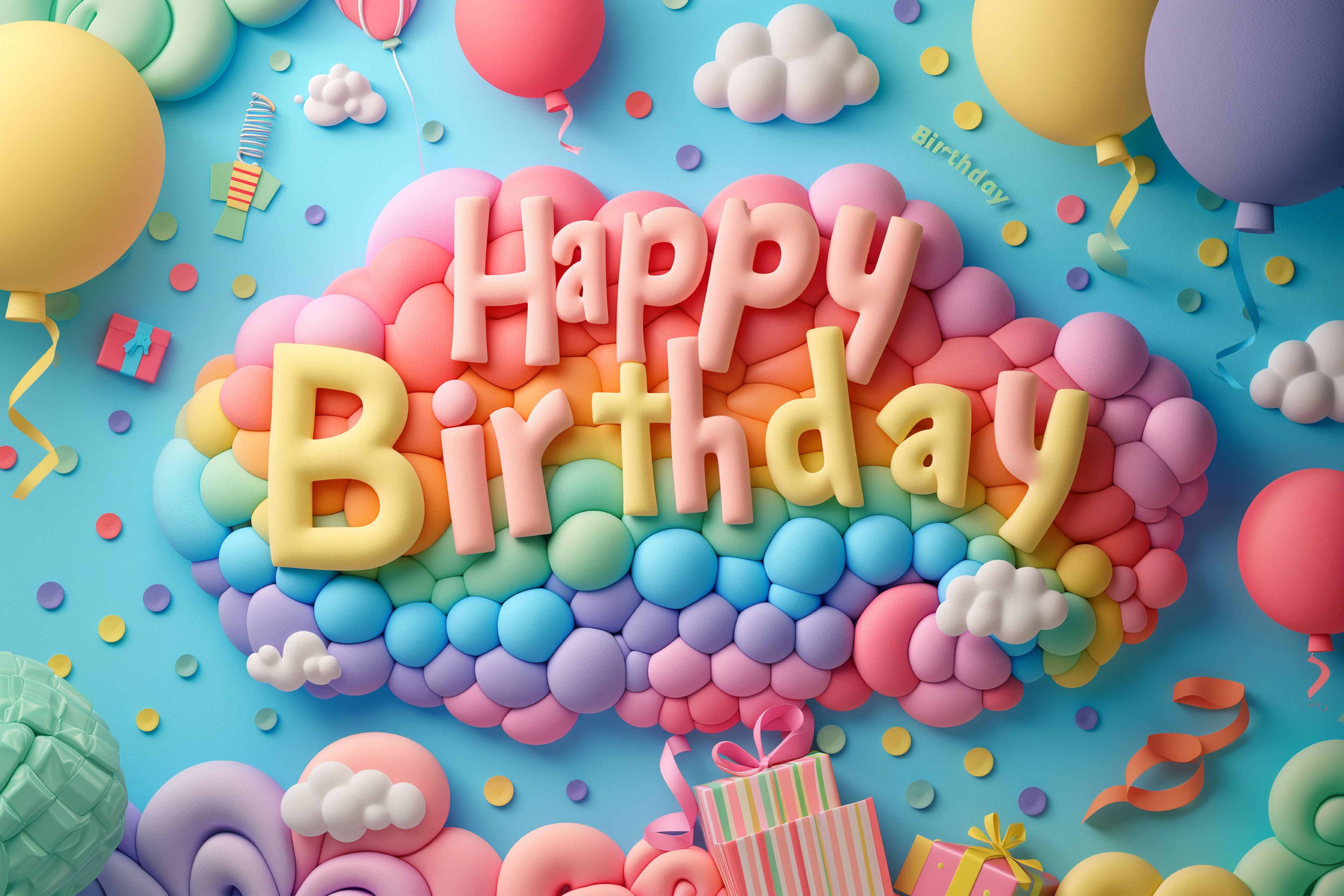 3840x2560 Free Download Happy Birthday Background Image