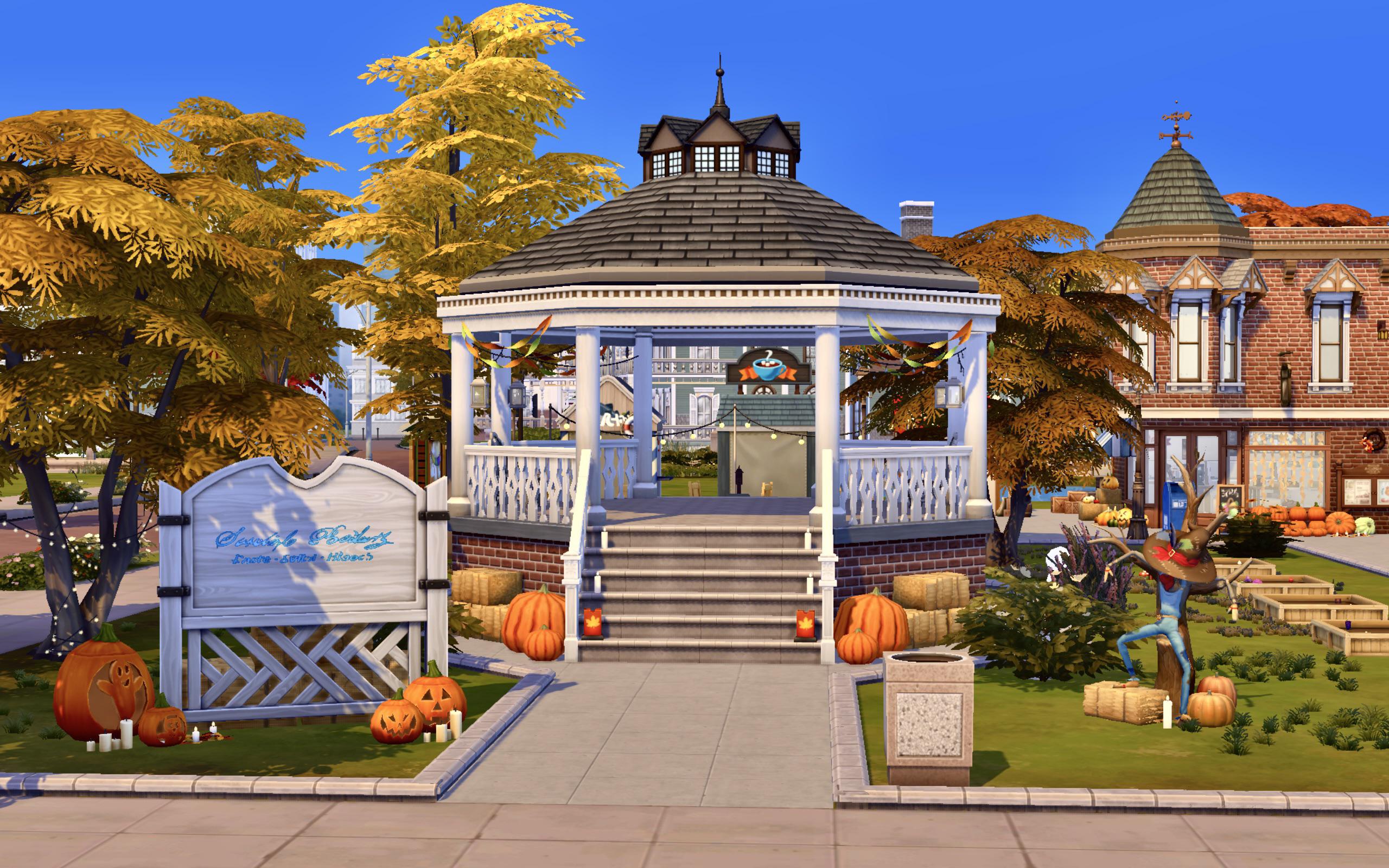 2560x1600 I'm on my 285265th rewatch of Gilmore Girls so I've decided to build the Stars Hollow square in my game for all the autumnal vibes