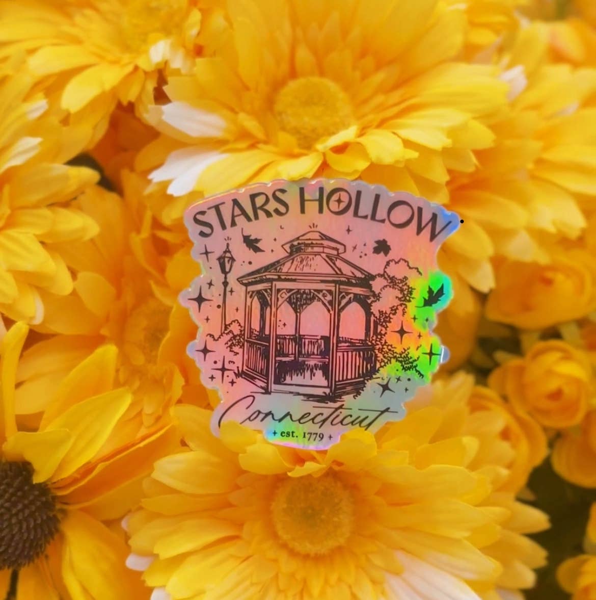 1170x1177 Stars Hollow Town Gazebo Holographic Sticker