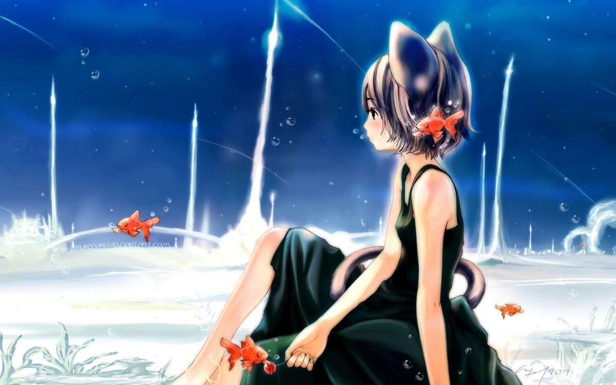 1200x750 Wallpaper Woman in Black Dress Anime Character, Background Free Image