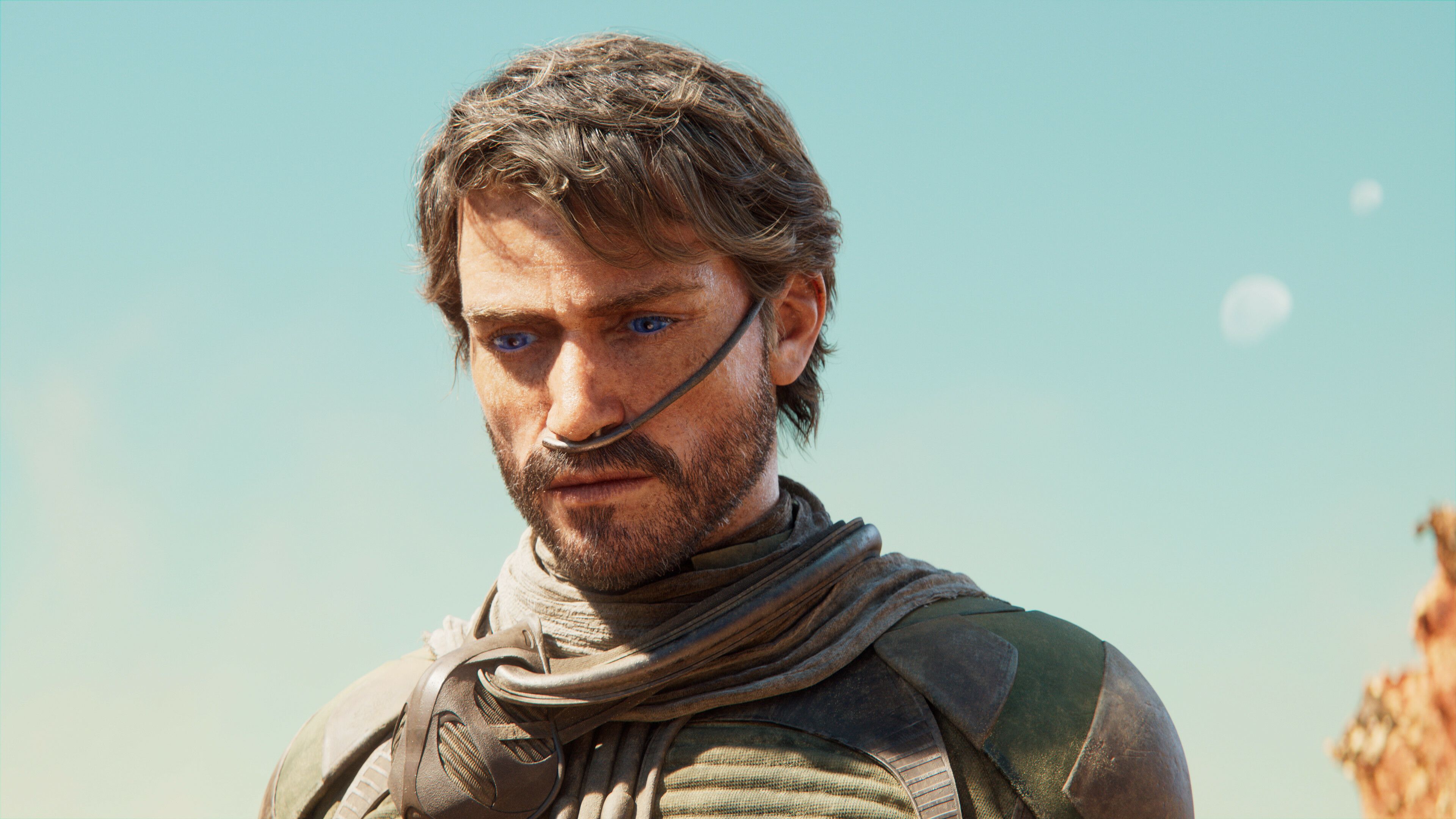 3840x2160 Blue Eyes Arrakis 4K HD Dune Awakening Wallpaper