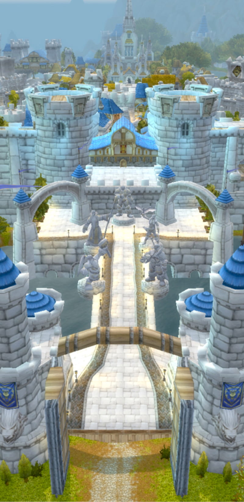 800x1644 Stormwind gates, alliance, azeroth, eastern kingdoms, stormwind, warcraft, world of warcraft, HD phone wallpaper