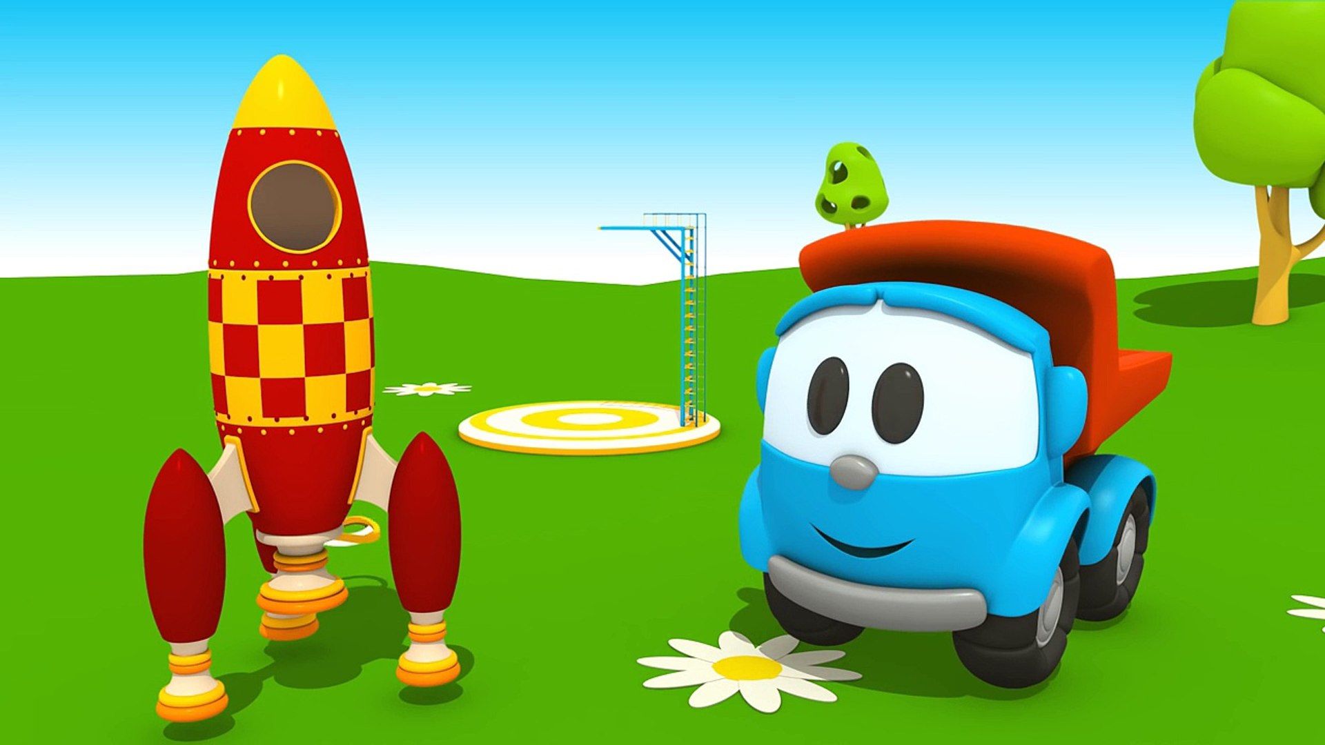 1920x1080 Leo the Truck and the sky rocket. Kids cartoon