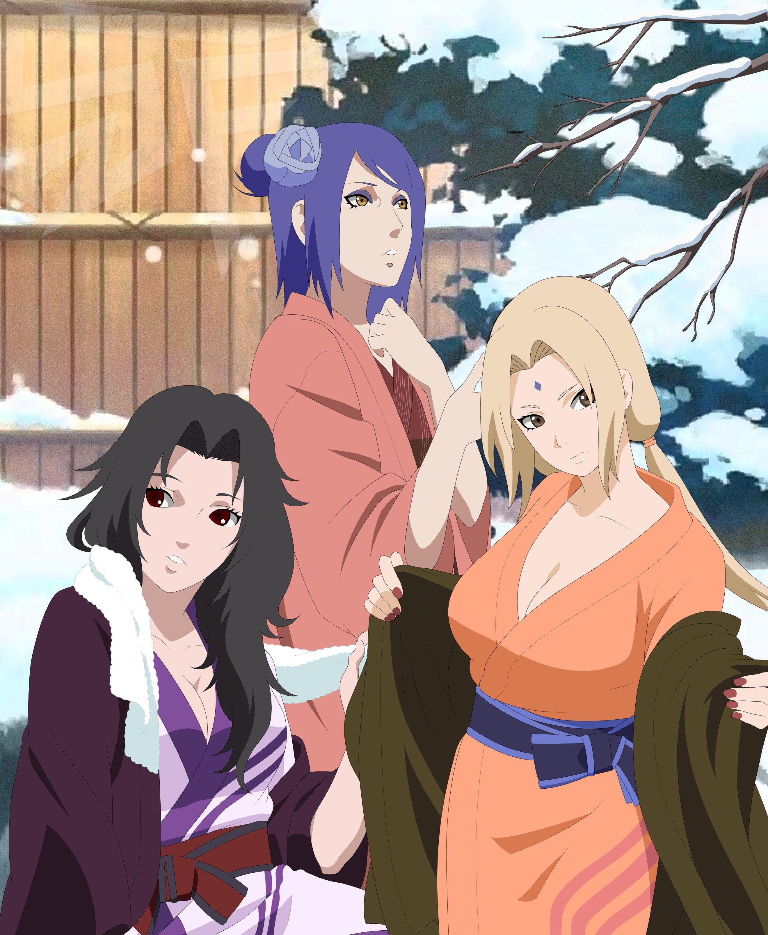 2640x3213 Naruto Shippuuden, Anime girls, Tsunade, Yuhi Kurenai, Konan