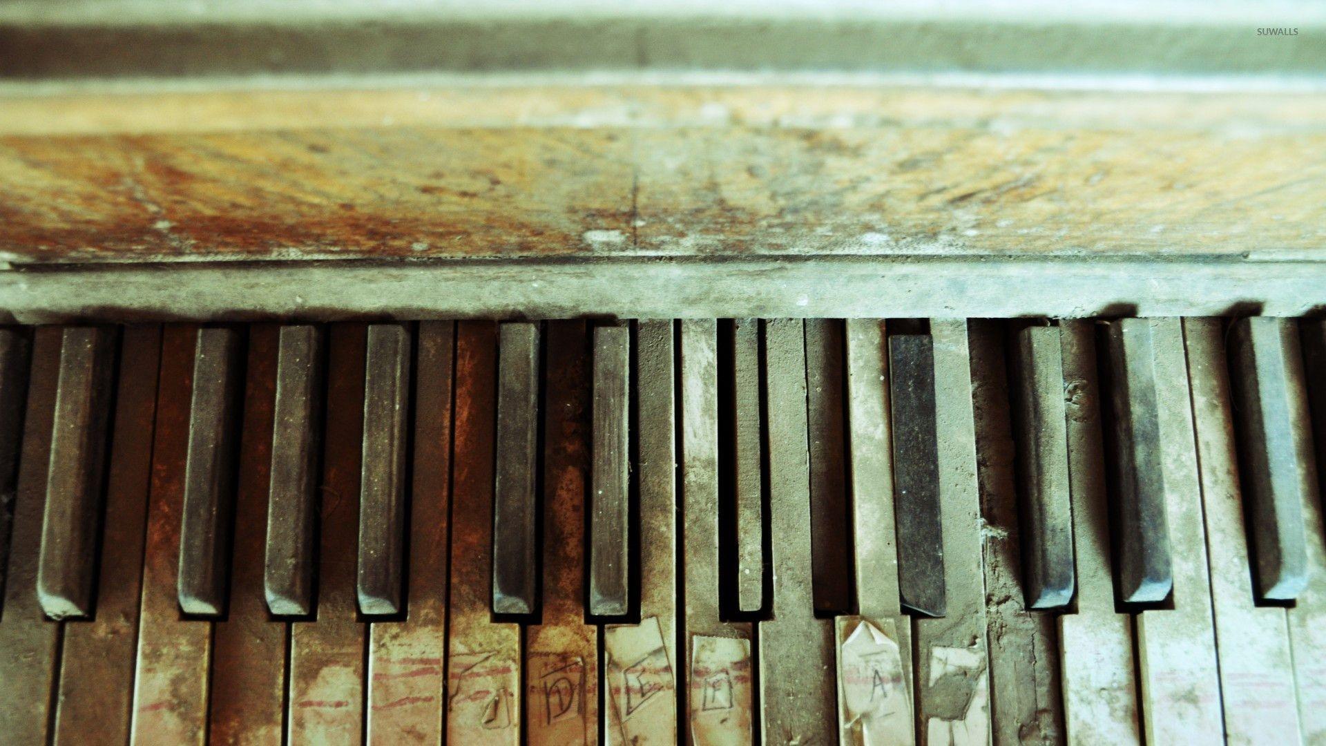 1920x1080 Old piano keys wallpaper wallpaper