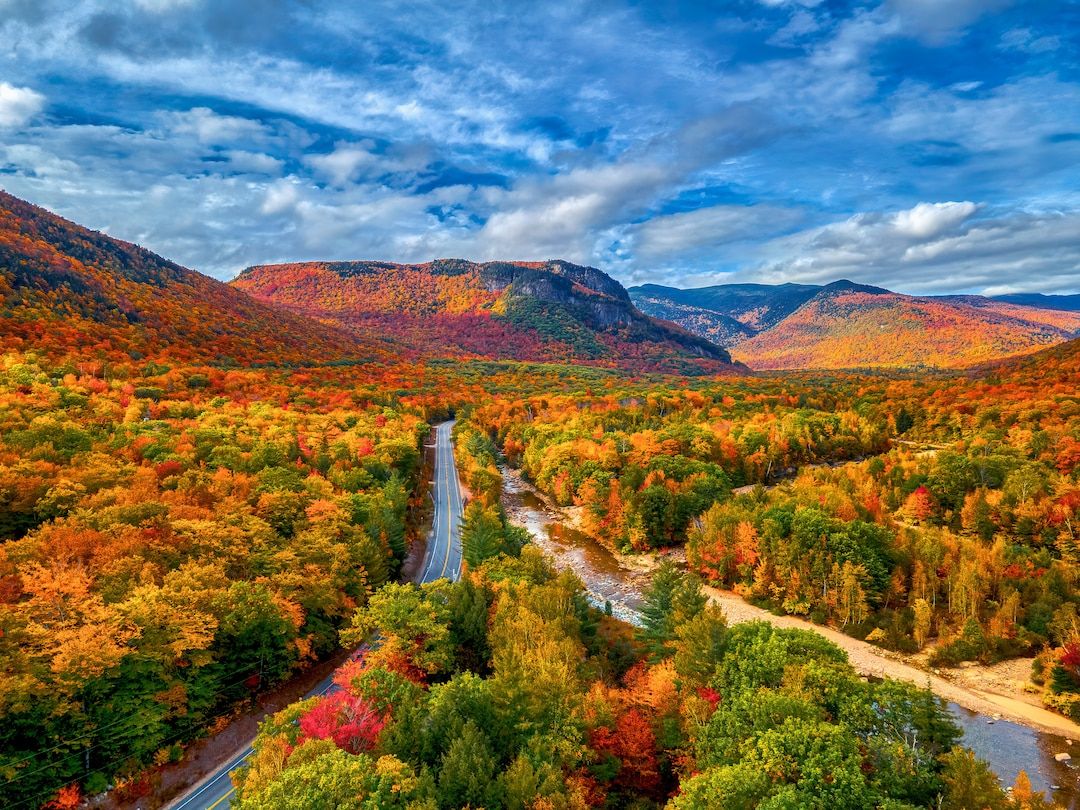 1080x810 New Hampshire Fall Photo of Crawford Notch. Fall Colors. White Mountains Art. NE Wall Decor. NE Foliage. Photo Print, Metal, Canvas