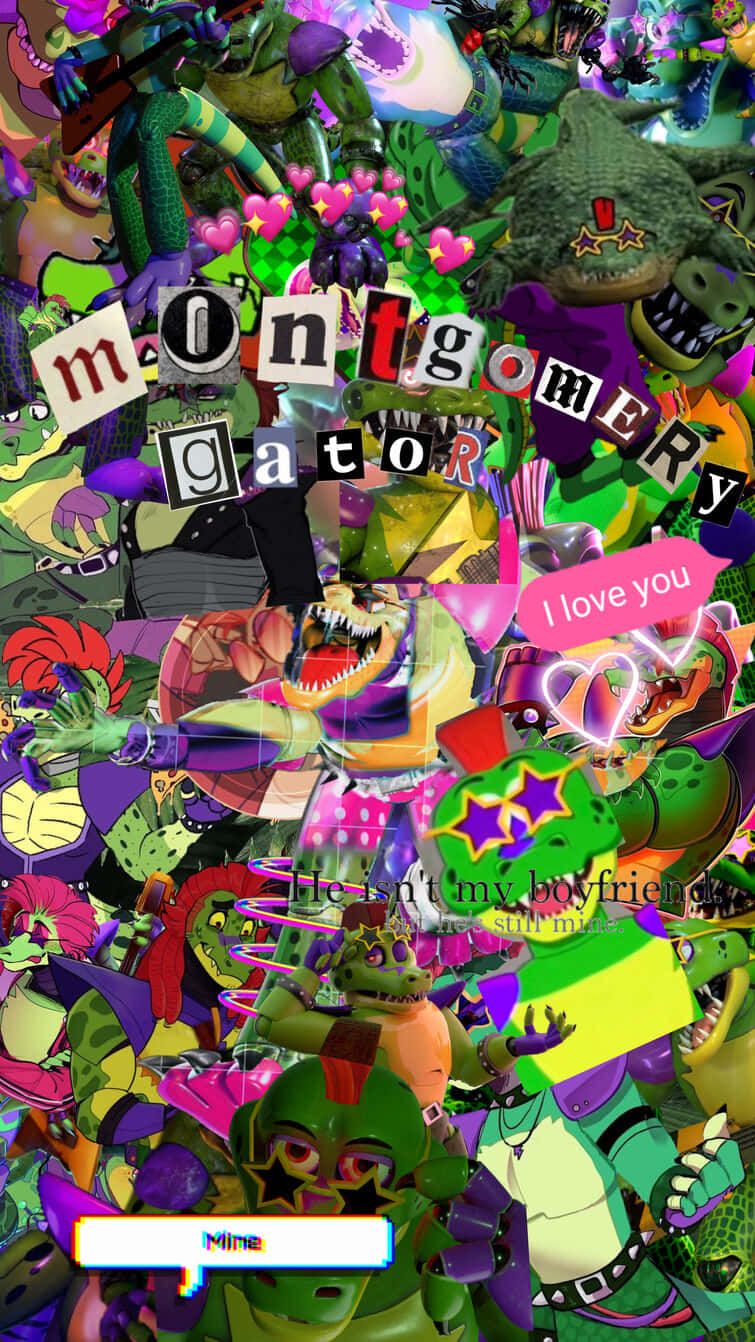 755x1342 Download Montgomery Gator F N A F Collage Wallpaper