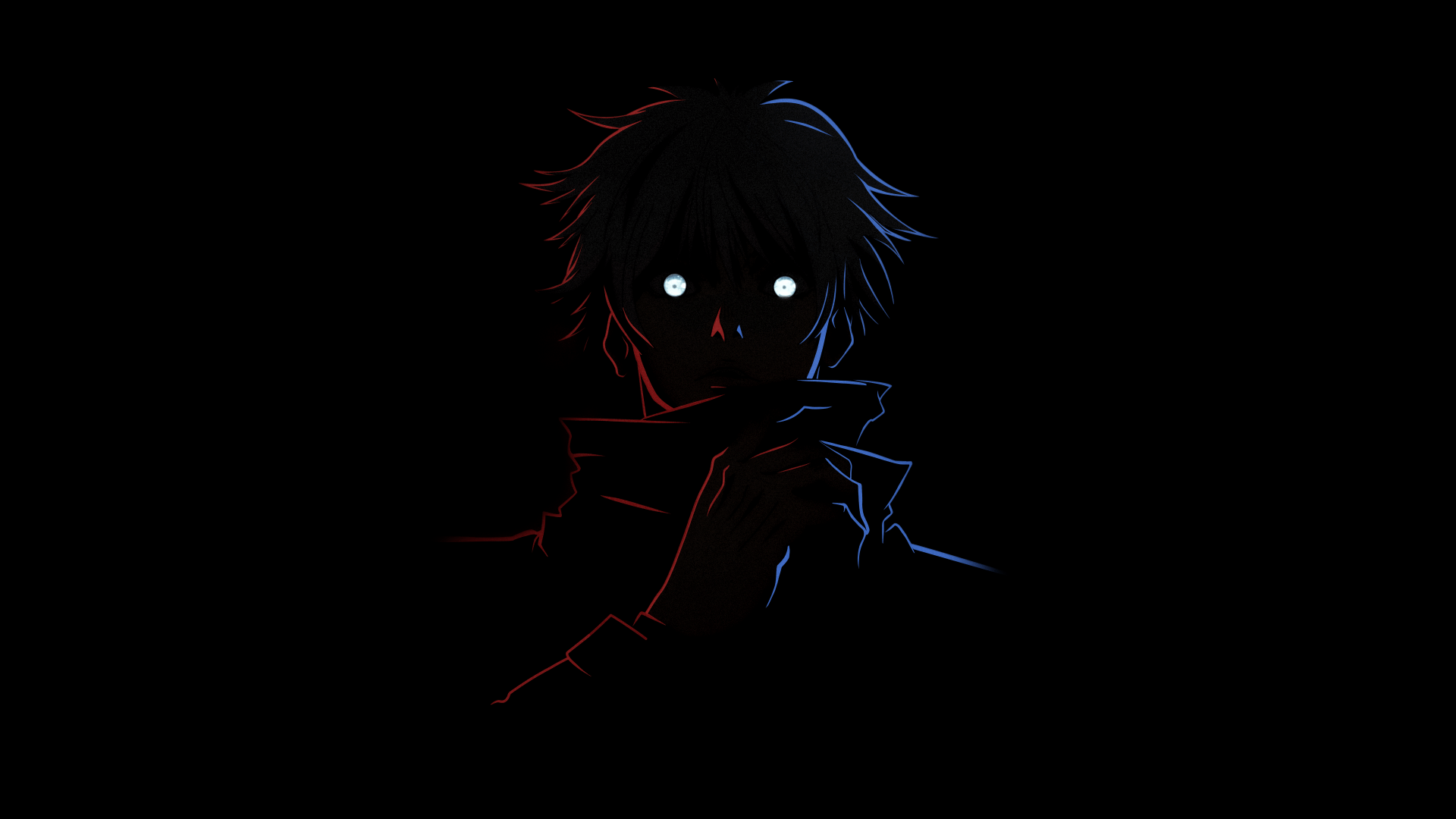 1920x1080 Satoru Gojo Minimalist Black background 8K