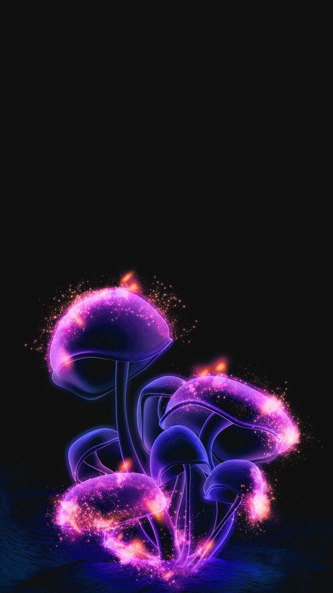1080x1920 Trippy Mushroom Background
