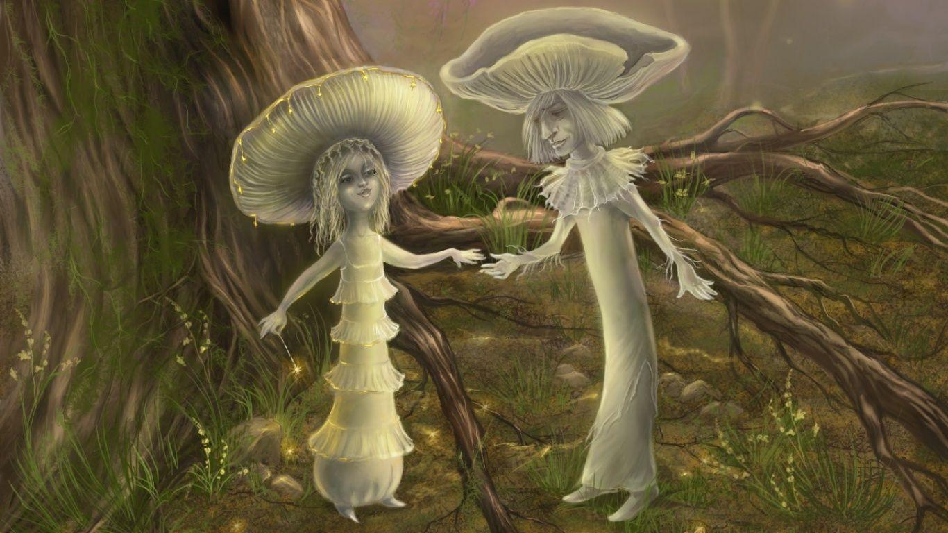 1366x768 Magic Mushroom Wallpaper