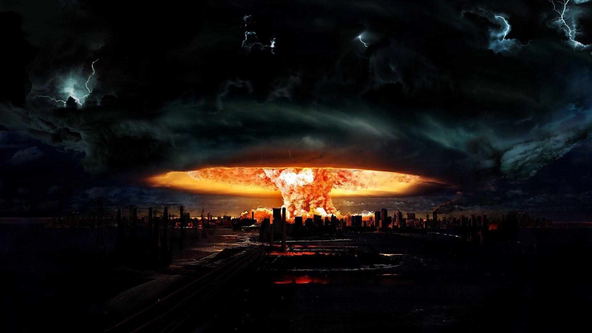 1920x1080 Nuclear explosion lightning storm horror wallpaperx1080