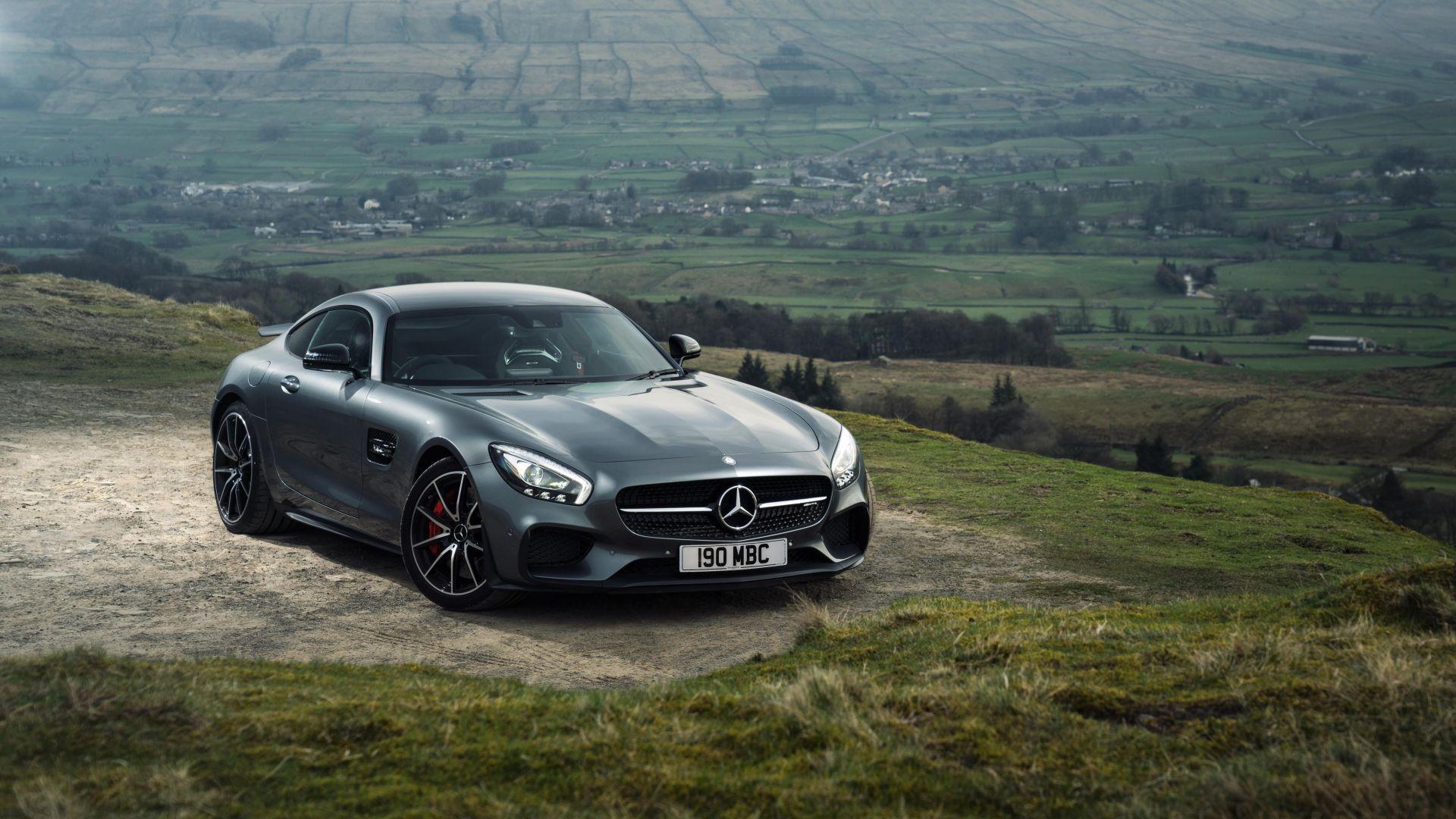 1920x1080 Desktop Wallpaper Grey, Sports Car, Mercedes Amg Gt, HD Image