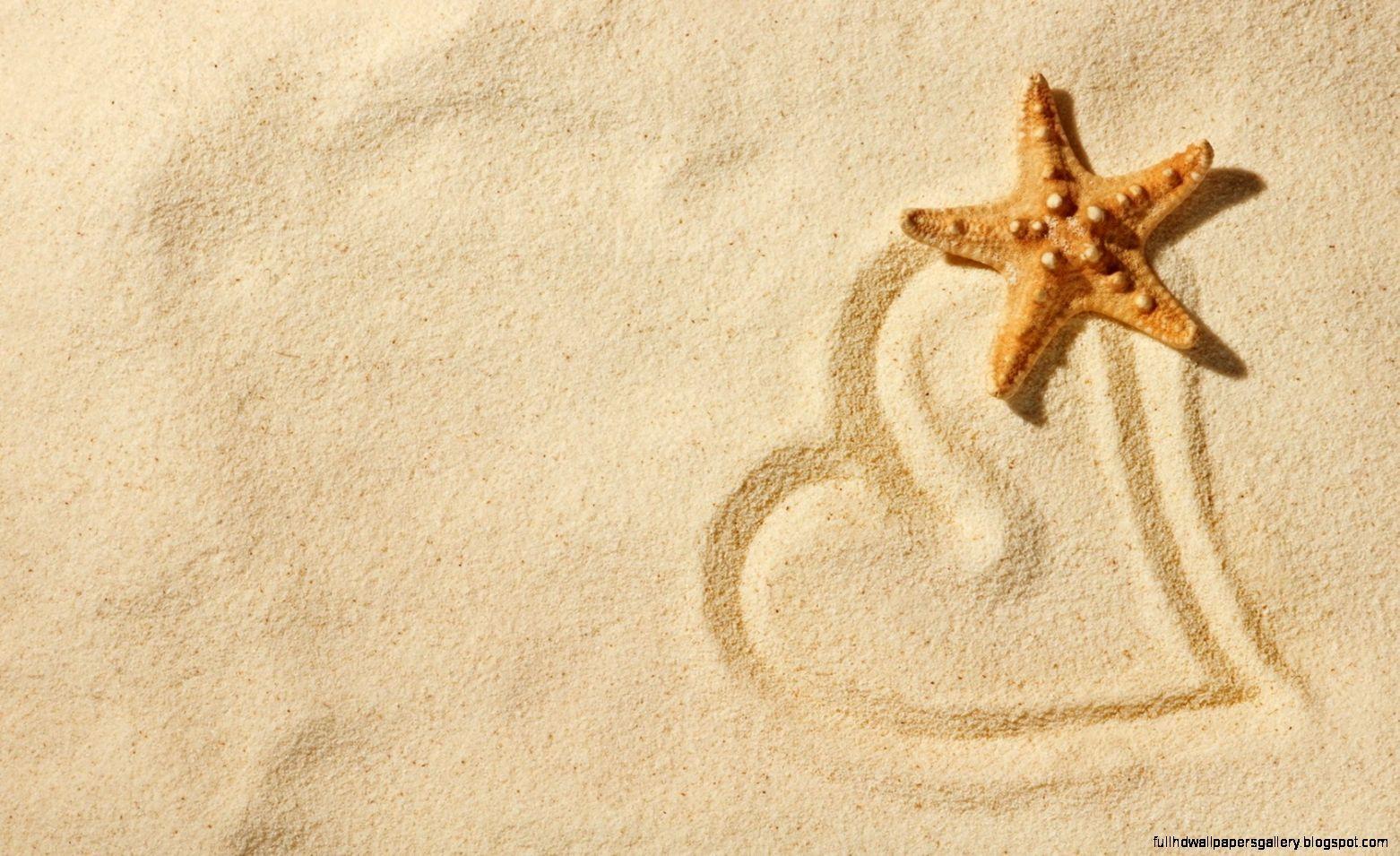 1562x955 Heart Beach Starfish HD Wallpaper. Full HD Wallpaper