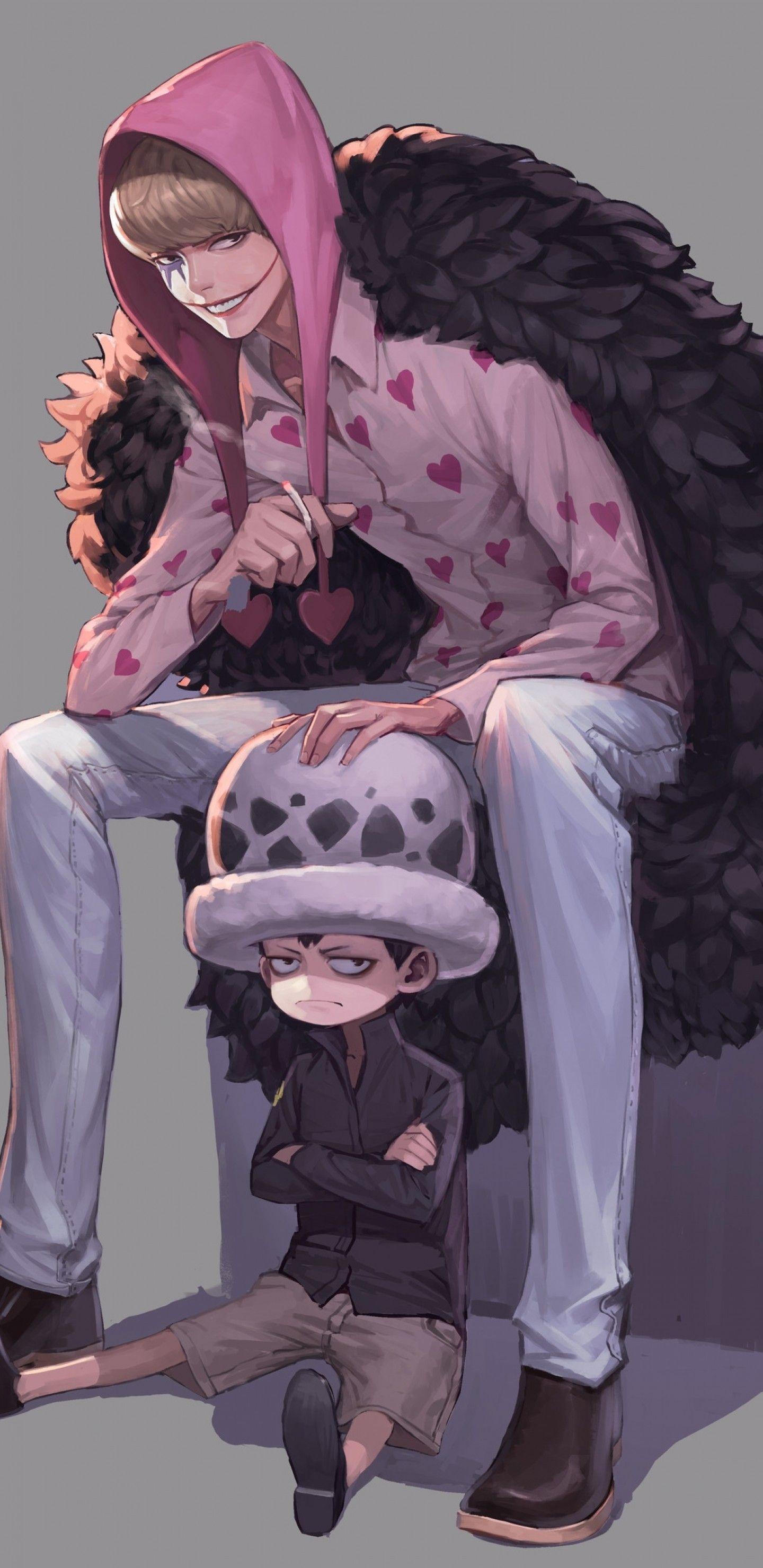 1440x2960 Download 1440x2960 Trafalgar Law, One Piece, Coat, Creepy Smile