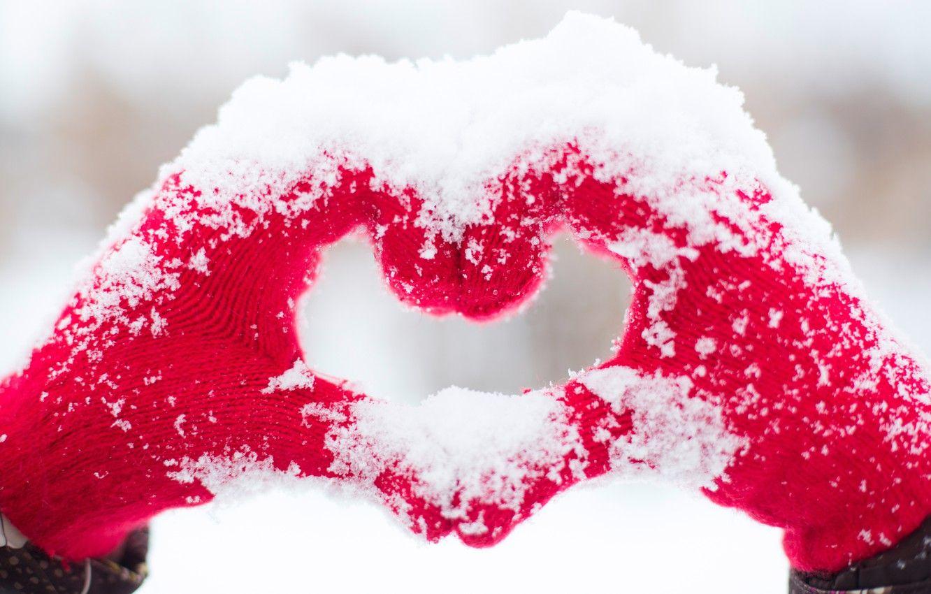 1332x850 Wallpaper love, heart, love, heart, snow, romantic, hands image