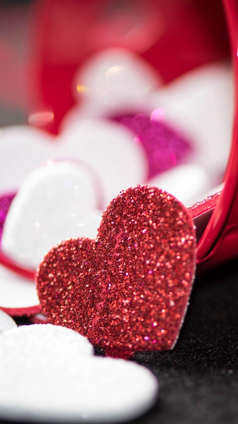 938x1668 Download wallpaper 938x1668 heart, sparkles, glitter, love iphone