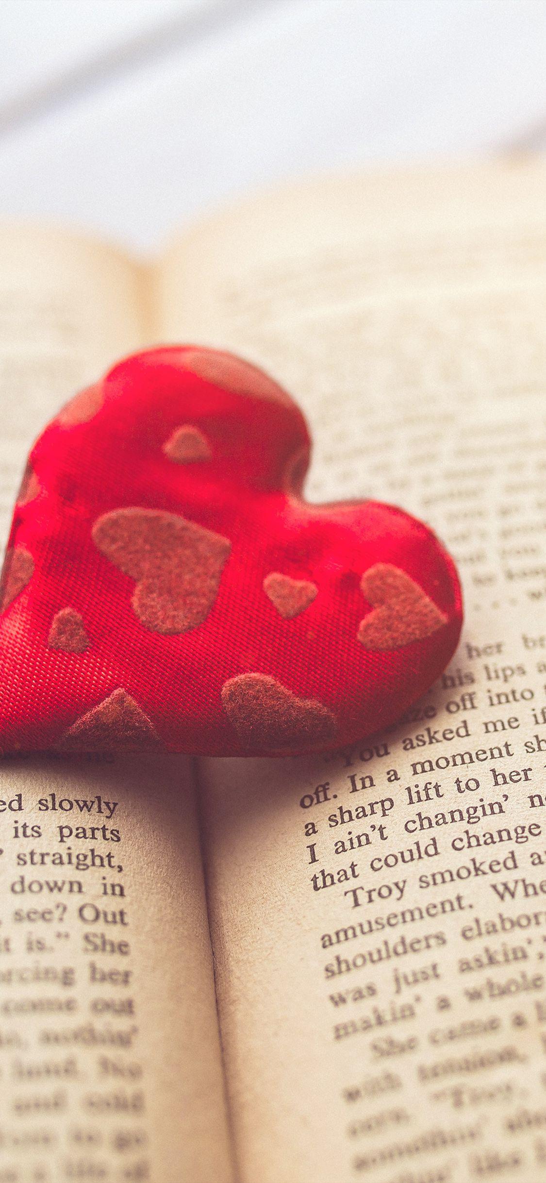 1125x2436 Heart love book iPhone X Wallpaper Free Download