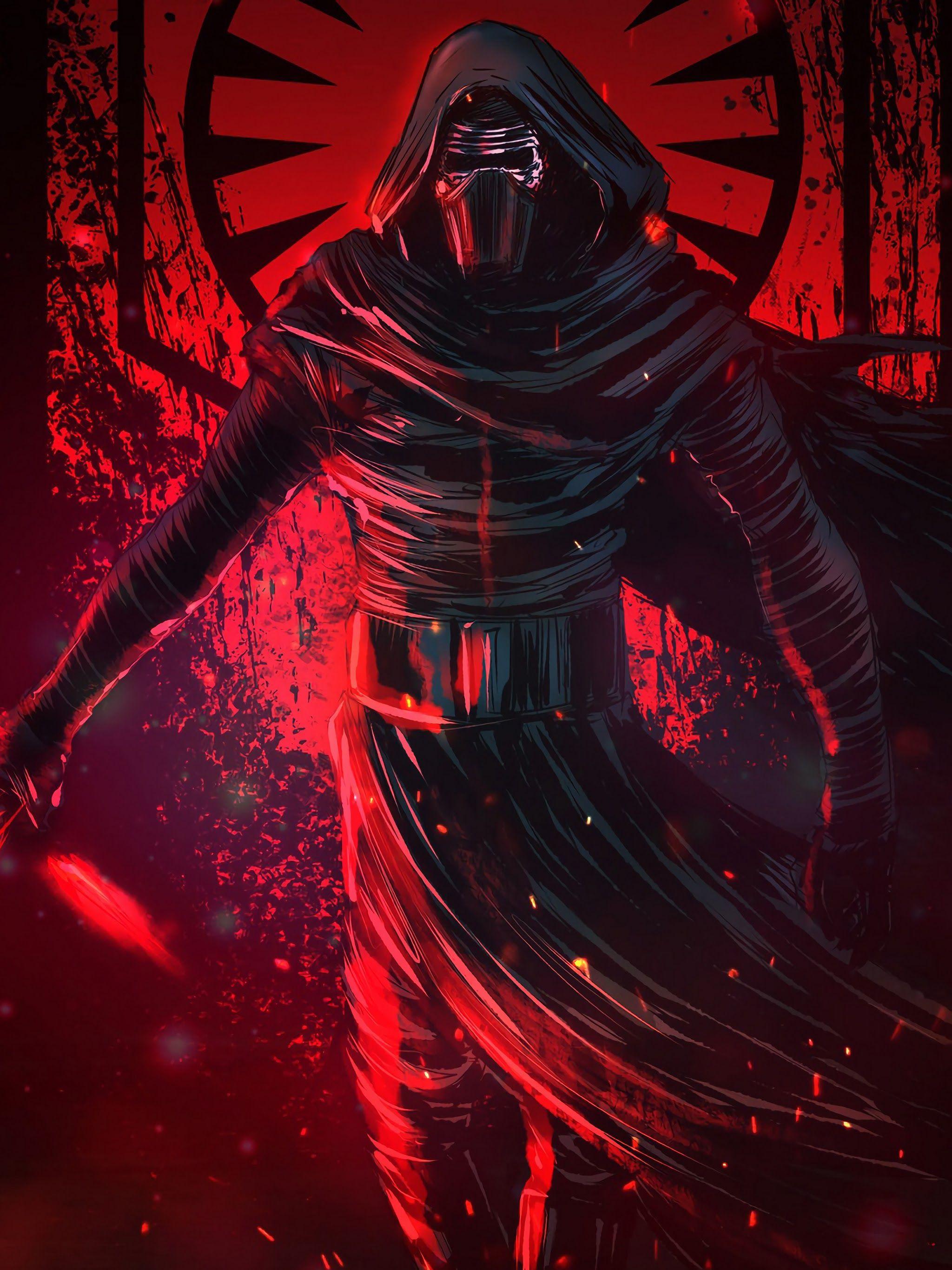 2048x2732 Kylo Ren Lightsaber Star Wars 4K .