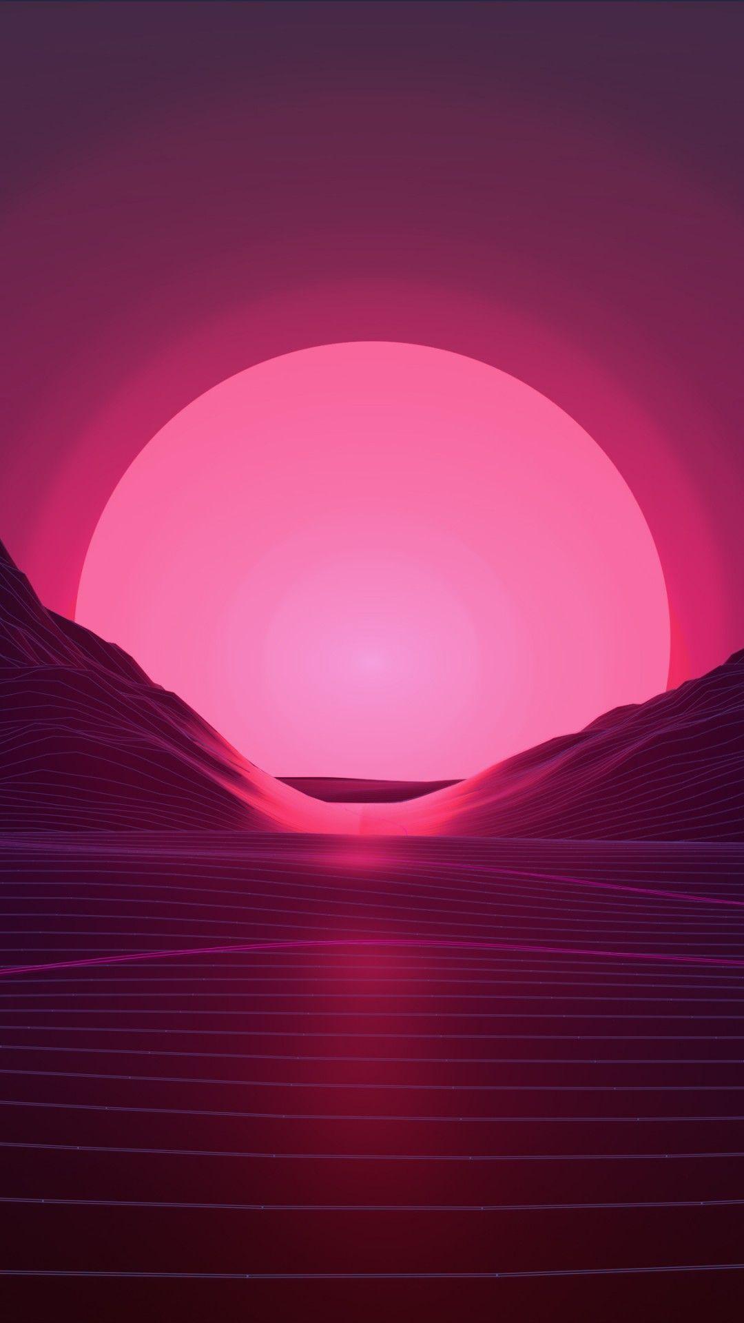 1080x1920 Neon Sunset 4K Wallpaper