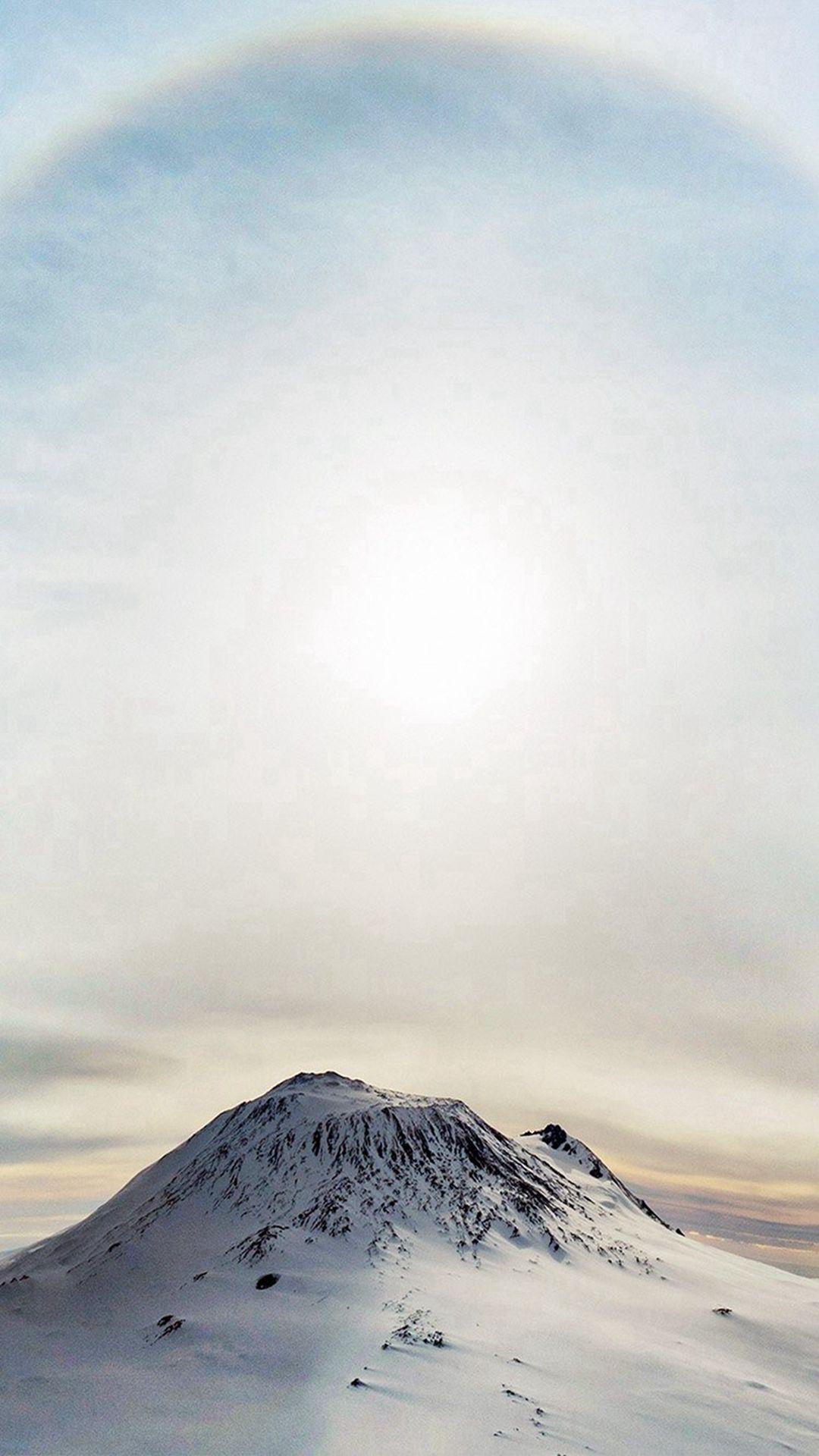 1080x1920 Mountain Wonderful Snow Winter Halo Sky White iPhone 8 Wallpaper