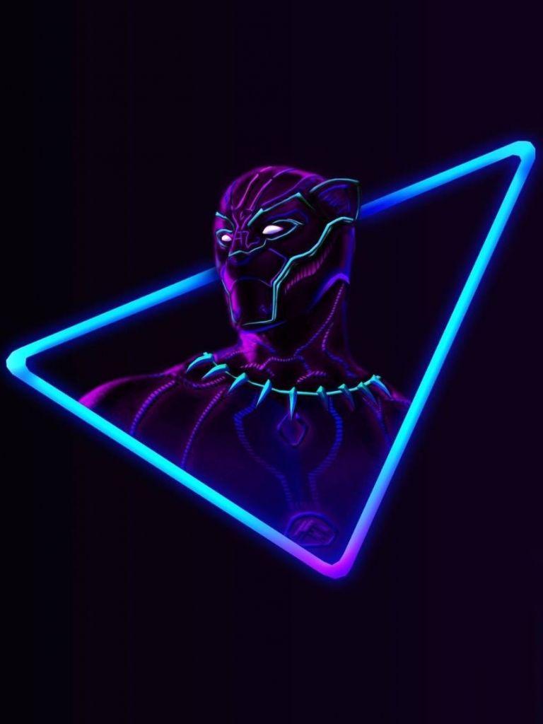 768x1024 Free download Neon Avengers Parallax Wallpaper for iPhone 8 based