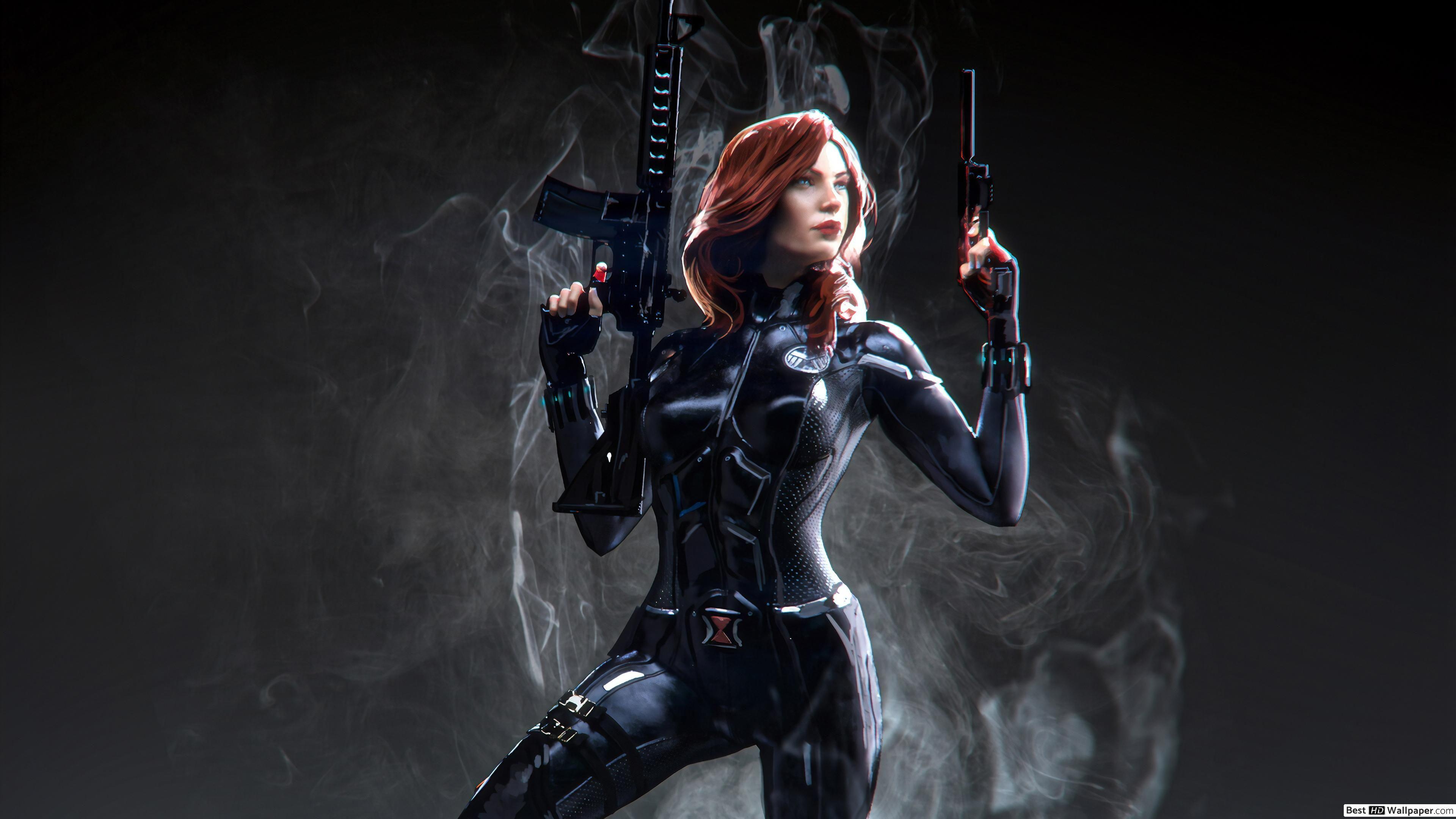 3840x2160 Smoking hot Black Widow HD wallpaper download