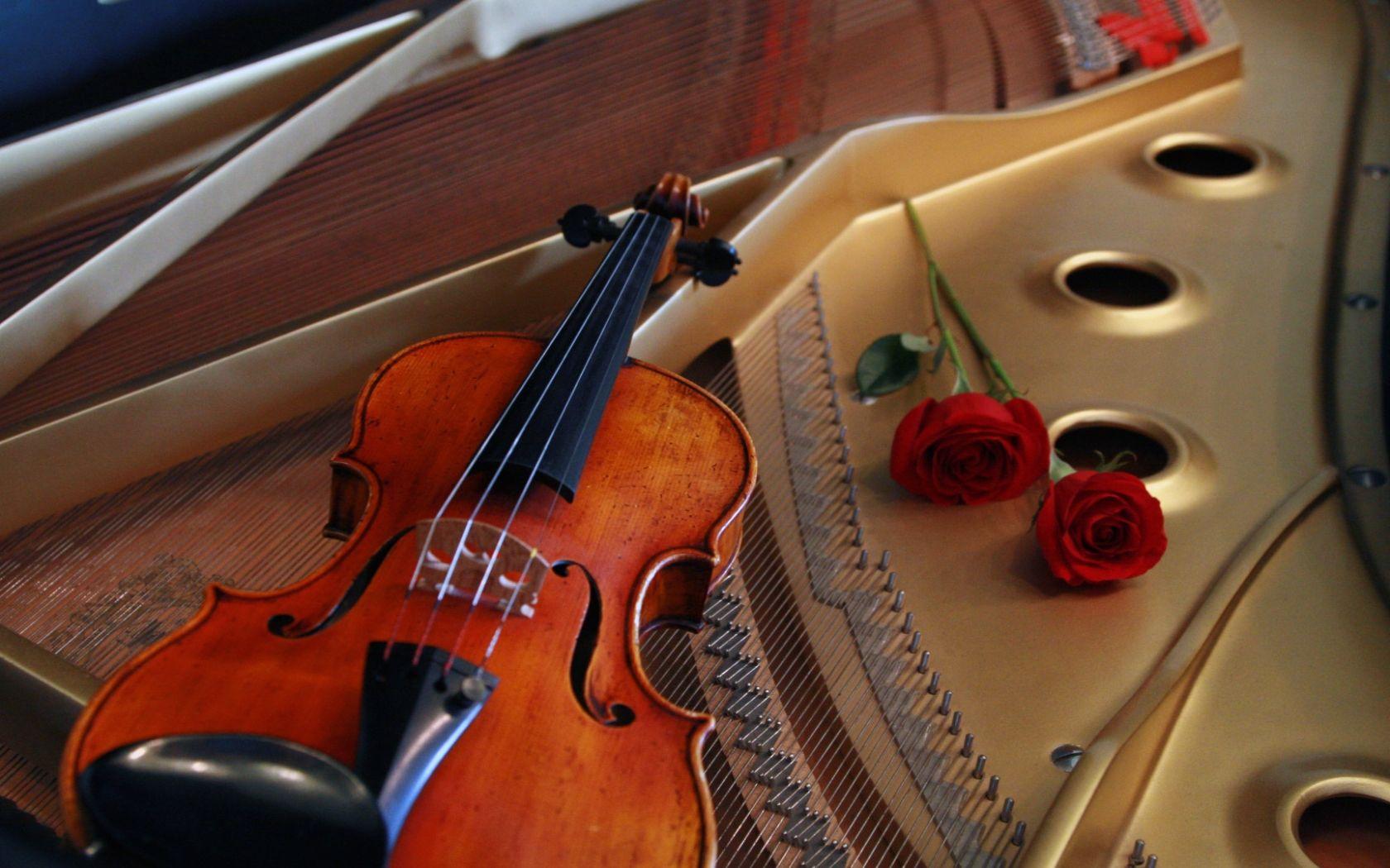 1680x1050 Free download Violin Piano Wallpaper Inside the piano