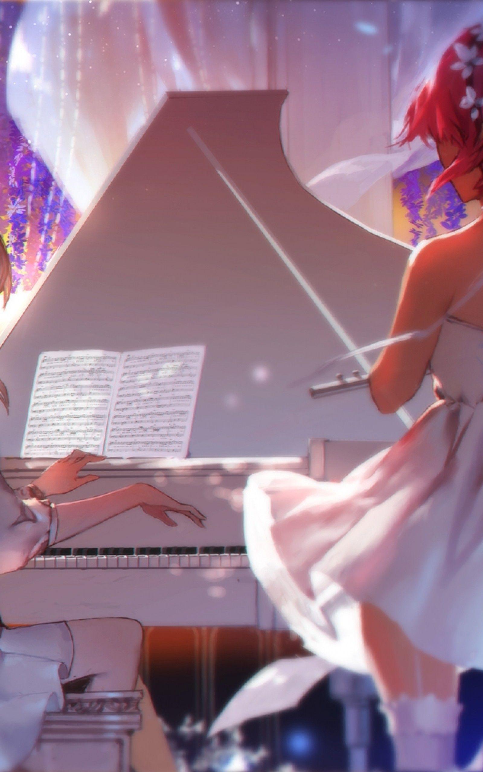 1600x2560 Download 1600x2560 Re: Zero, Emilia, Rem, Ram, Piano, Violin