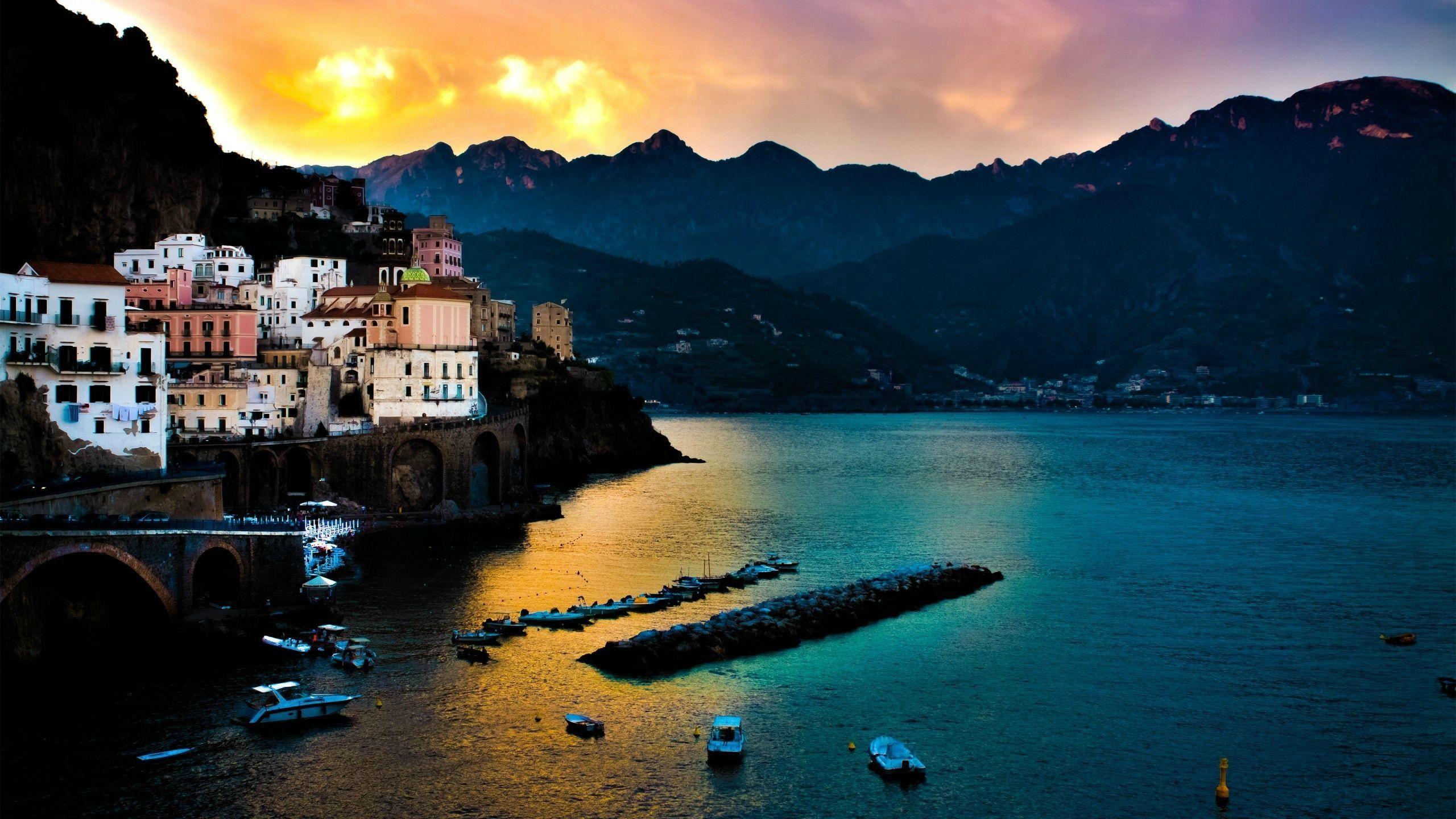 2560x1440 Amalfi Coast Landscape HD wallpaper