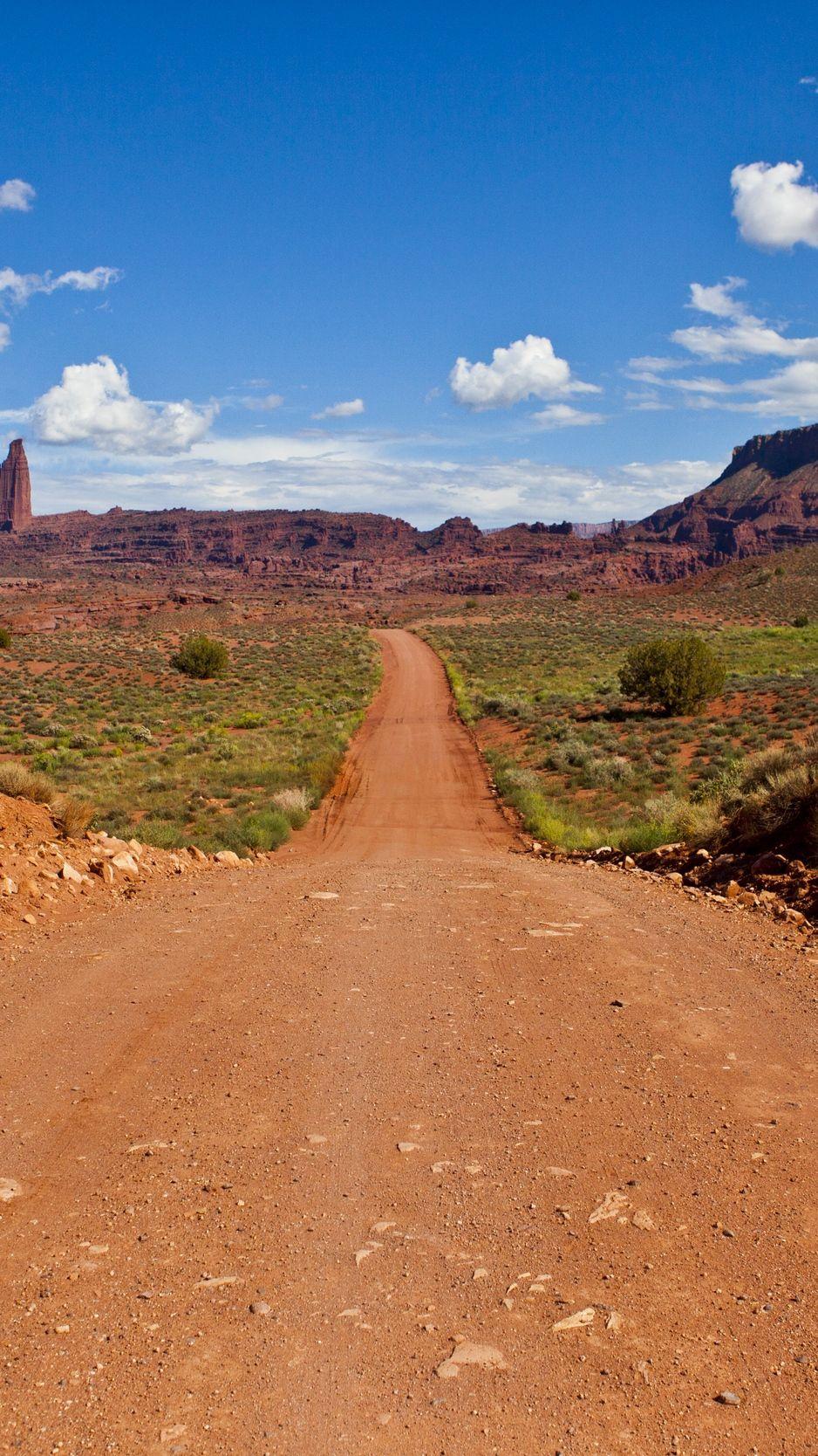 938x1668 Download wallpaper 938x1668 path, canyon, rocks, desert, moab