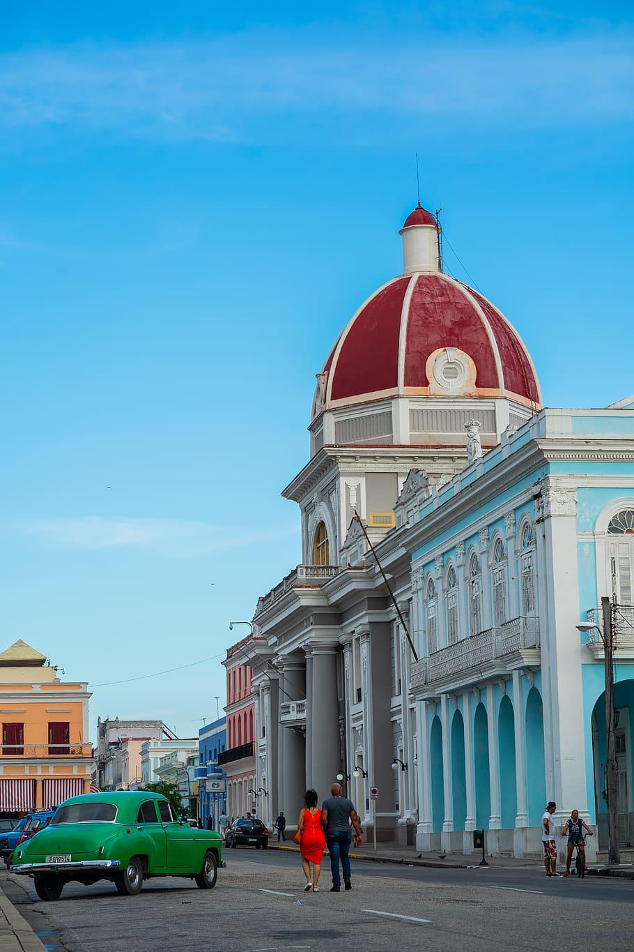 910x1365 HD wallpaper: cuba, cienfuegos, color, old, city, vintage, old car