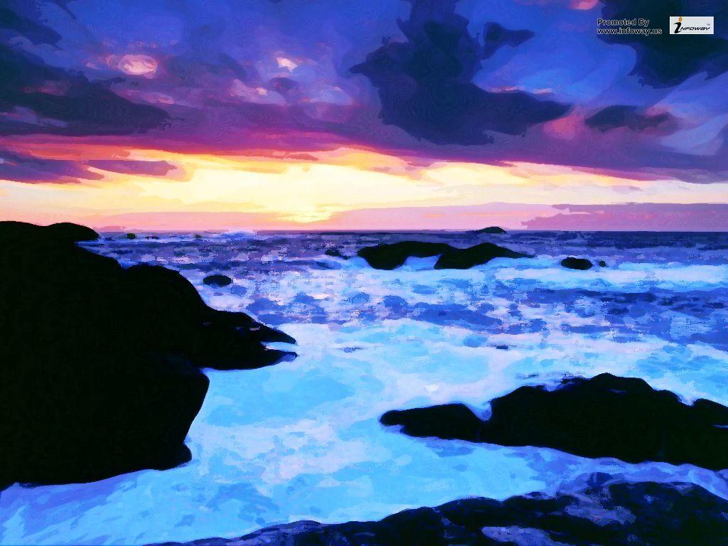 1024x768 California coast sunset wallpaper. California coast sunset