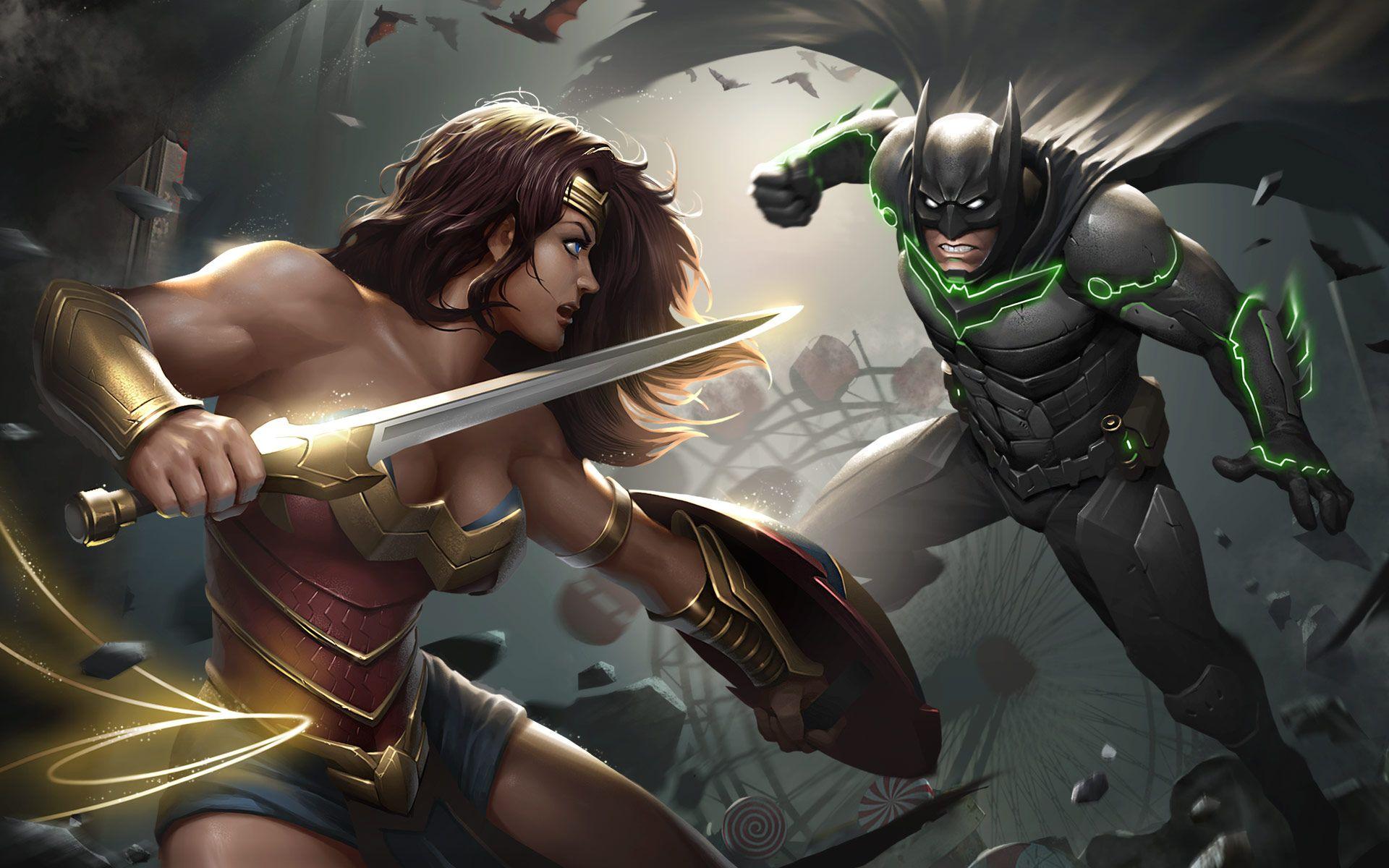 1920x1200 Wallpaper Injustice Video Game, Wonder Woman, Batman