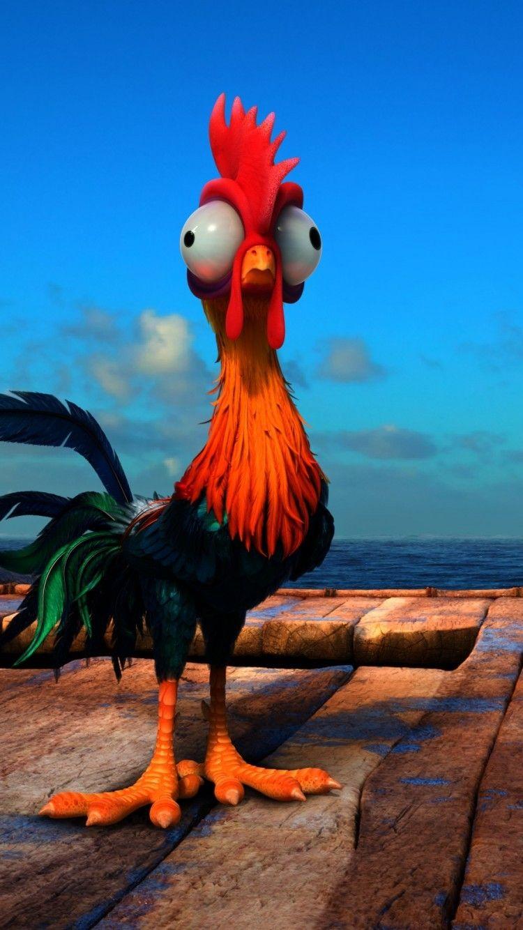 750x1334 Download 750x1334 Moana, Heihei, Ocean, Clouds, Animation
