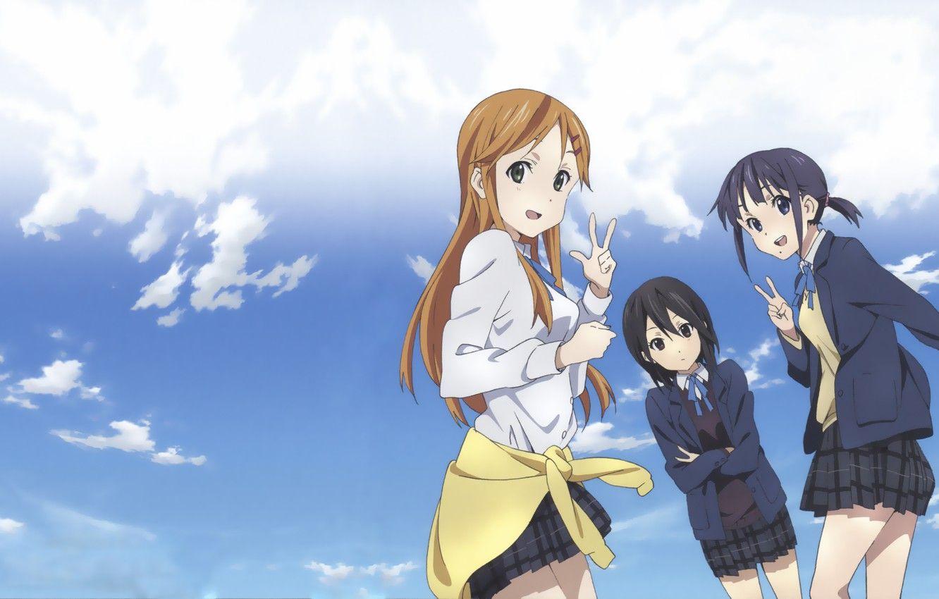 1332x850 Wallpaper Anime, Yui Suggests Kiriyama, Iori Nagase, The sky