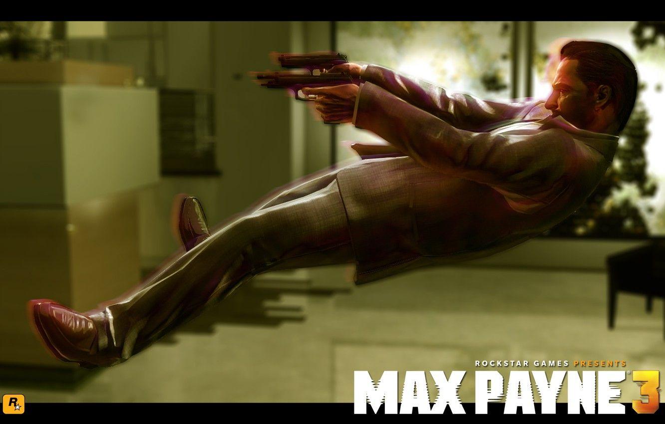 1332x850 Wallpaper jump, guns, rockstar, Max Payne - for desktop