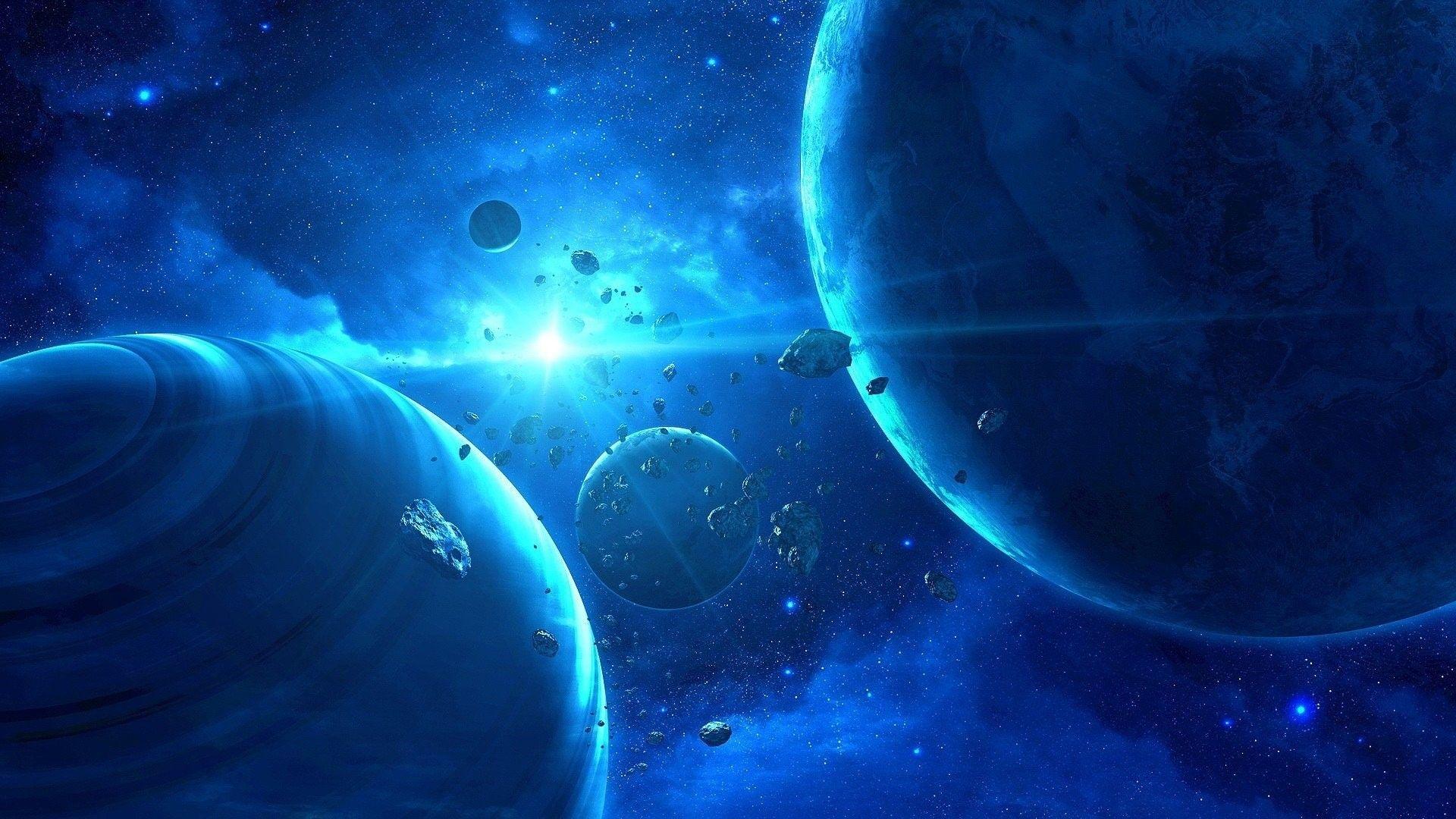 1920x1080 Blue Space Wallpaper