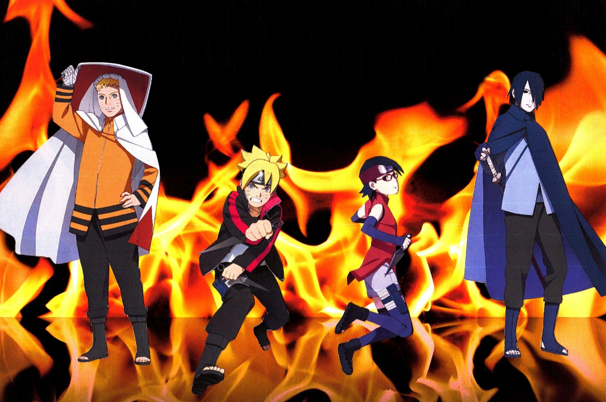 2560x1700 Free download Naruto Sasuke Boruto Sarada Fire Wallpaper 2
