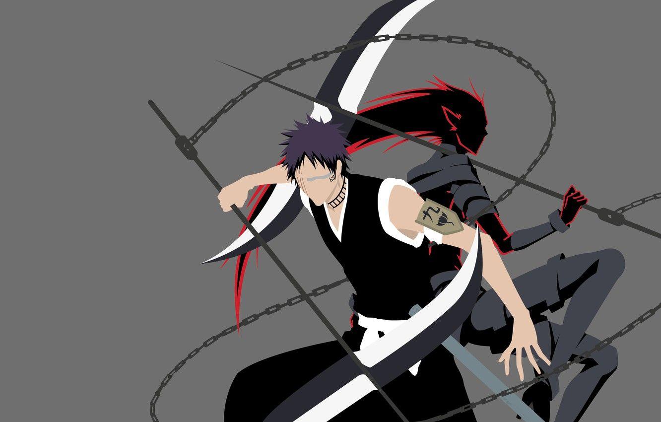1332x850 Wallpaper guy, chain, Bleach, Bleach, zanpakutō, minimalism image
