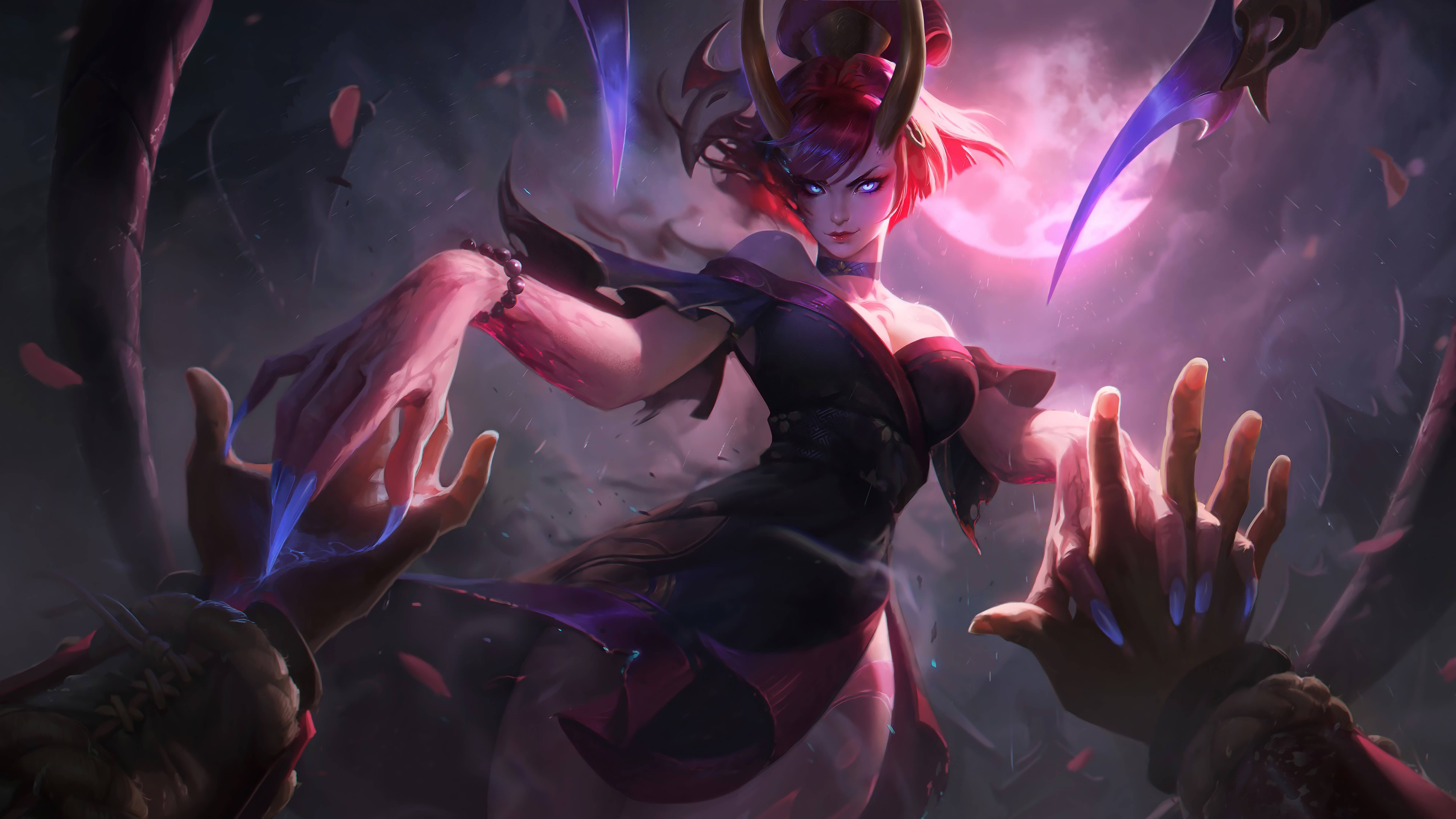 7680x4320 Blood Moon Evelynn LoL Splash Art League of Legends 8K