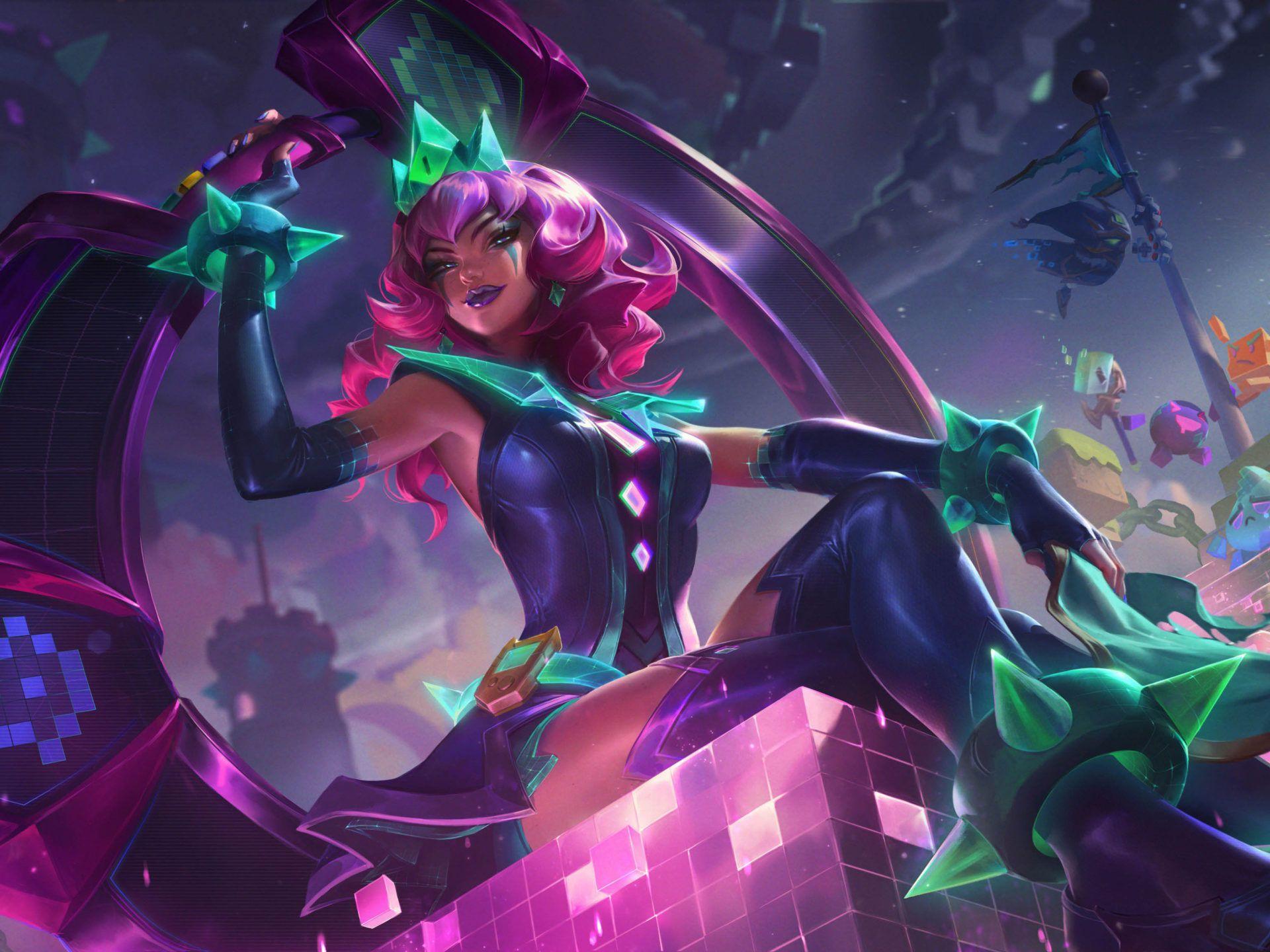 1920x1440 League Of Legends Arcade Video Game Characters Qiyana Splash Art