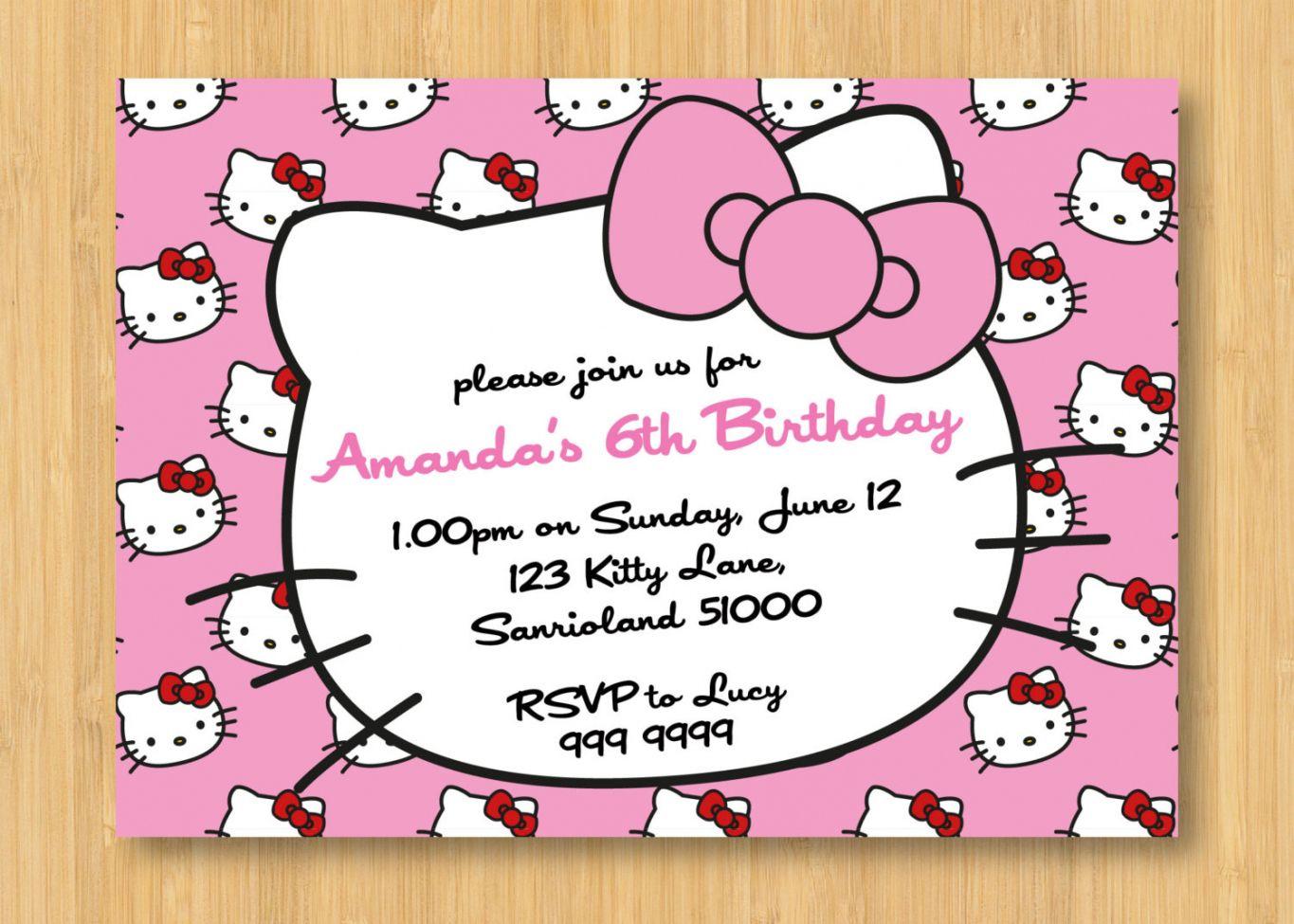 1365x975 Lời mời sinh nhật Hello Kitty mới miễn phí có thể chỉnh sửa Độc đáo